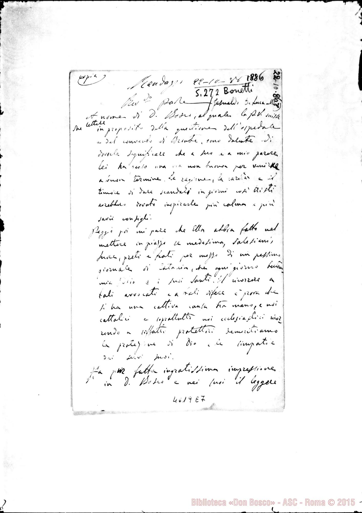 Fotogramma E 7 — Bonetti-De Luca Gesualdo, cappuccino. Randazzo, 22-10-1888