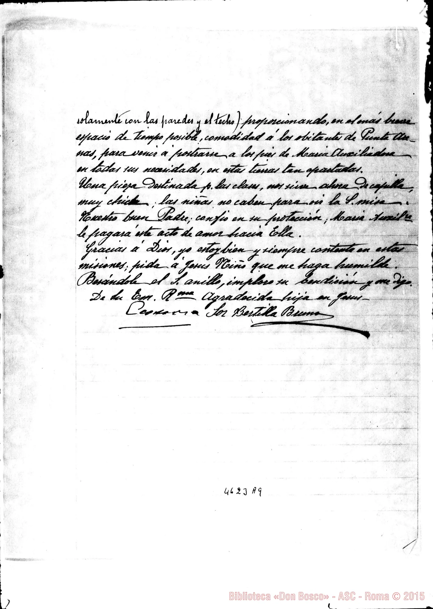 Fotogramma A 9 — Bertilla Bruno-Cagliero, mons. Puntarenas, 29-10-1918