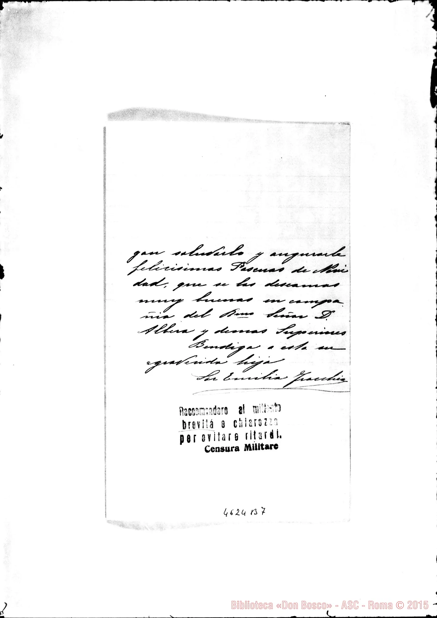 Fotogramma B 7 — Fracchia Emilia-Cagliero, mons. Vaiverde, 15-12-1915