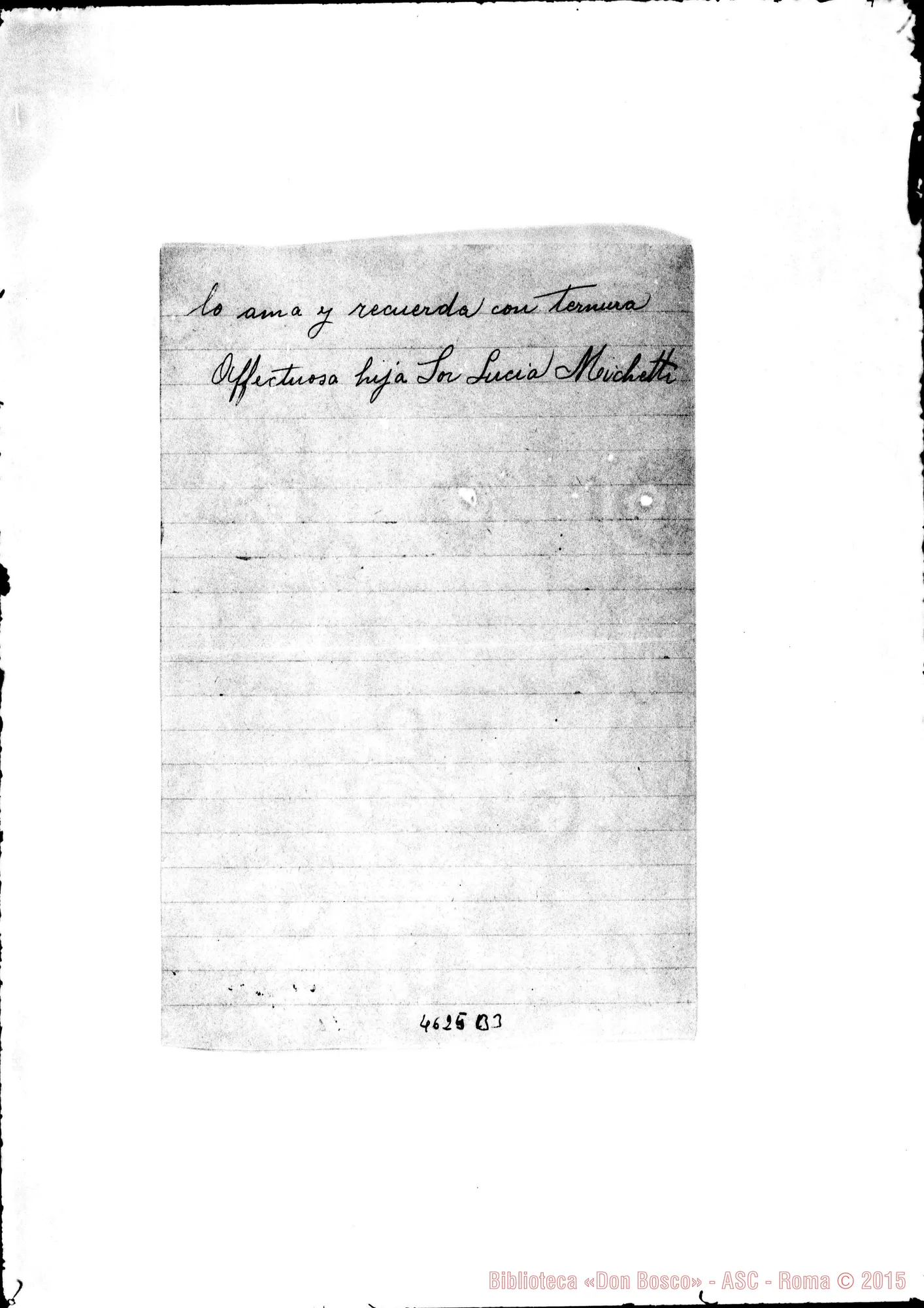 Fotogramma B 3 — Michetti Lucia-Cagliero, mons. Colonia Sdo. Coraçao, 25-01-1925