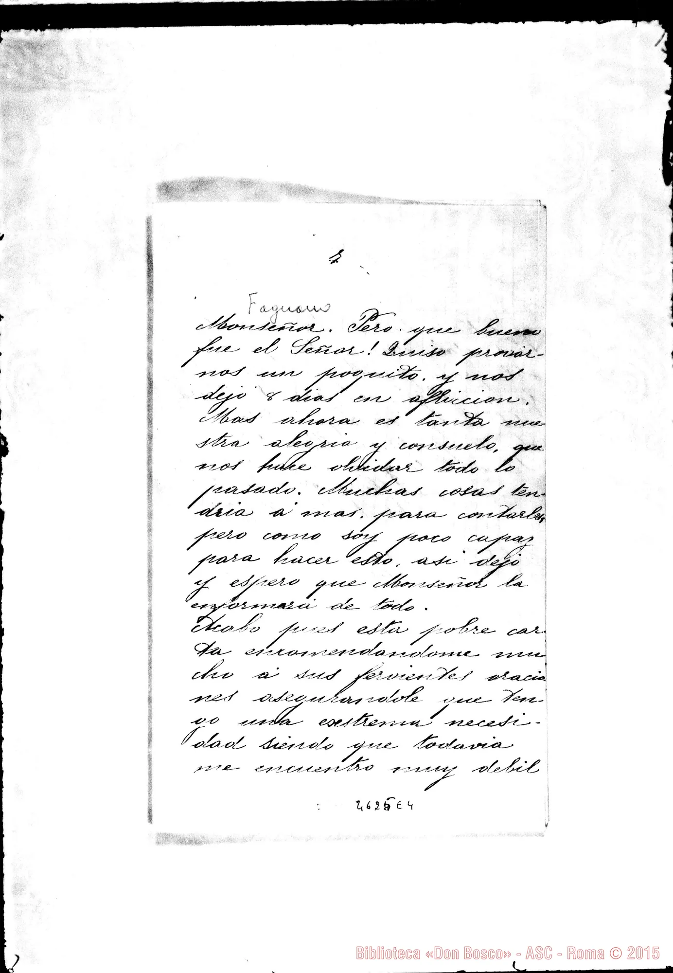 Fotogramma E 4 — Ruffino Luisa-Cagliero, mons. Dawson, 22-10-1890