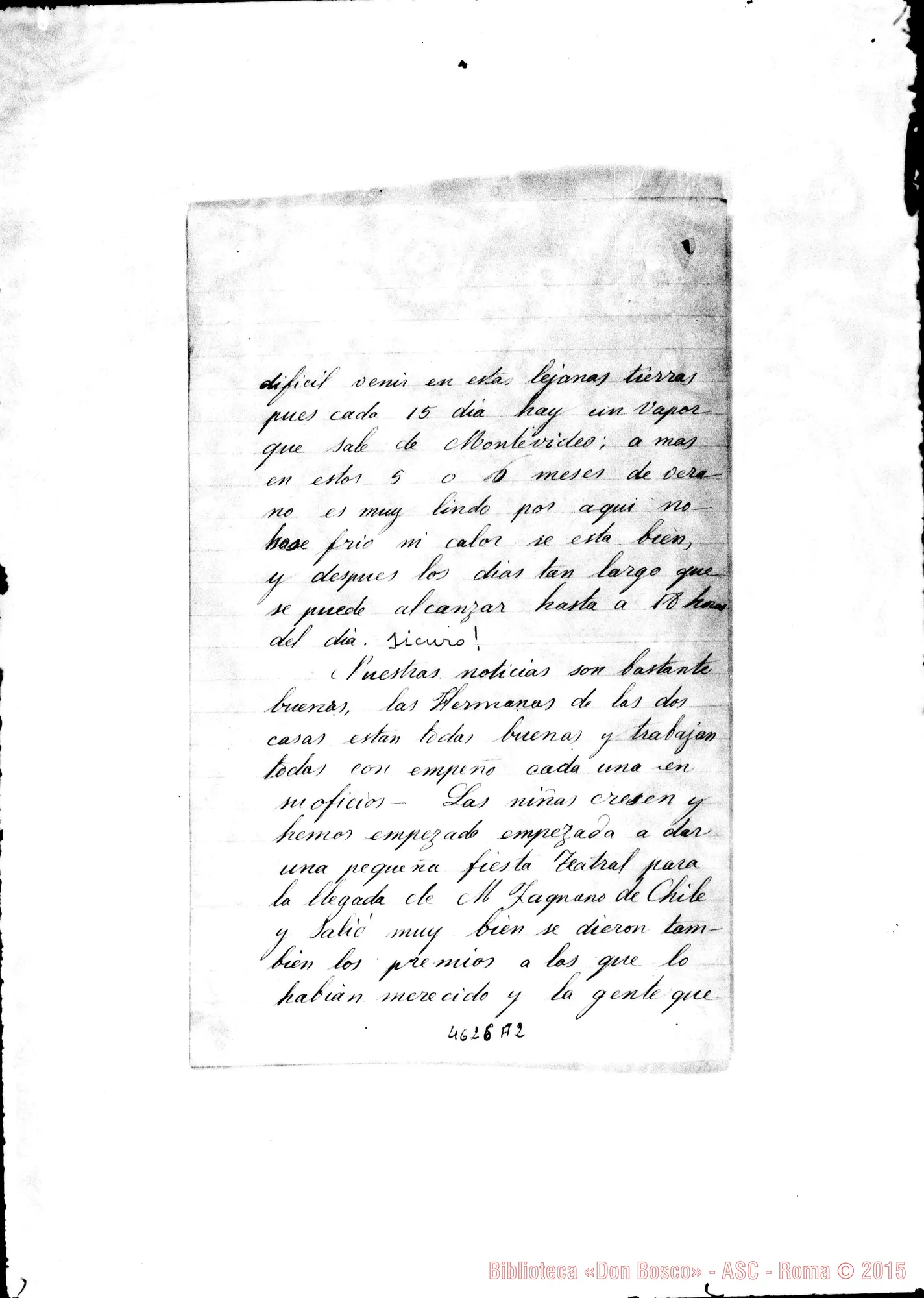 Fotogramma A 2 — Vailese Angela-Cagliero, mons. Puntarenas, 18-11-1890