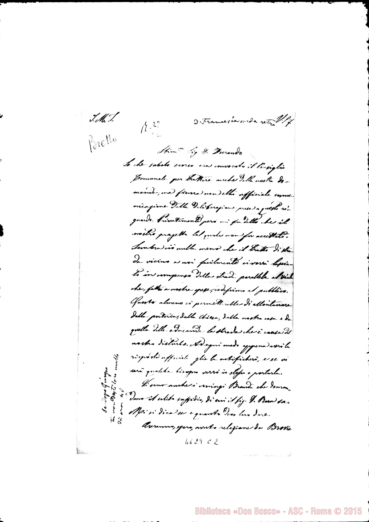 Fotogramma C 2 — Bretto Clemente-Durando. Nizza Monf., 23-02-1888 Autogr. Rua