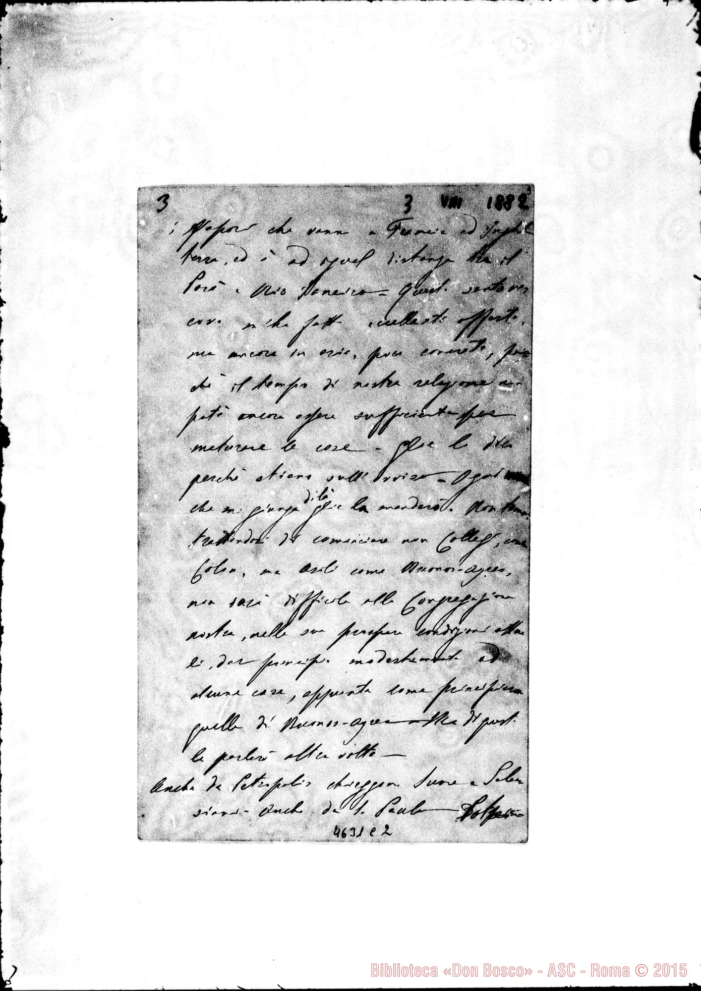 Fotogramma C 2 — « « « « Rio de Janeiro, 3-08-1882