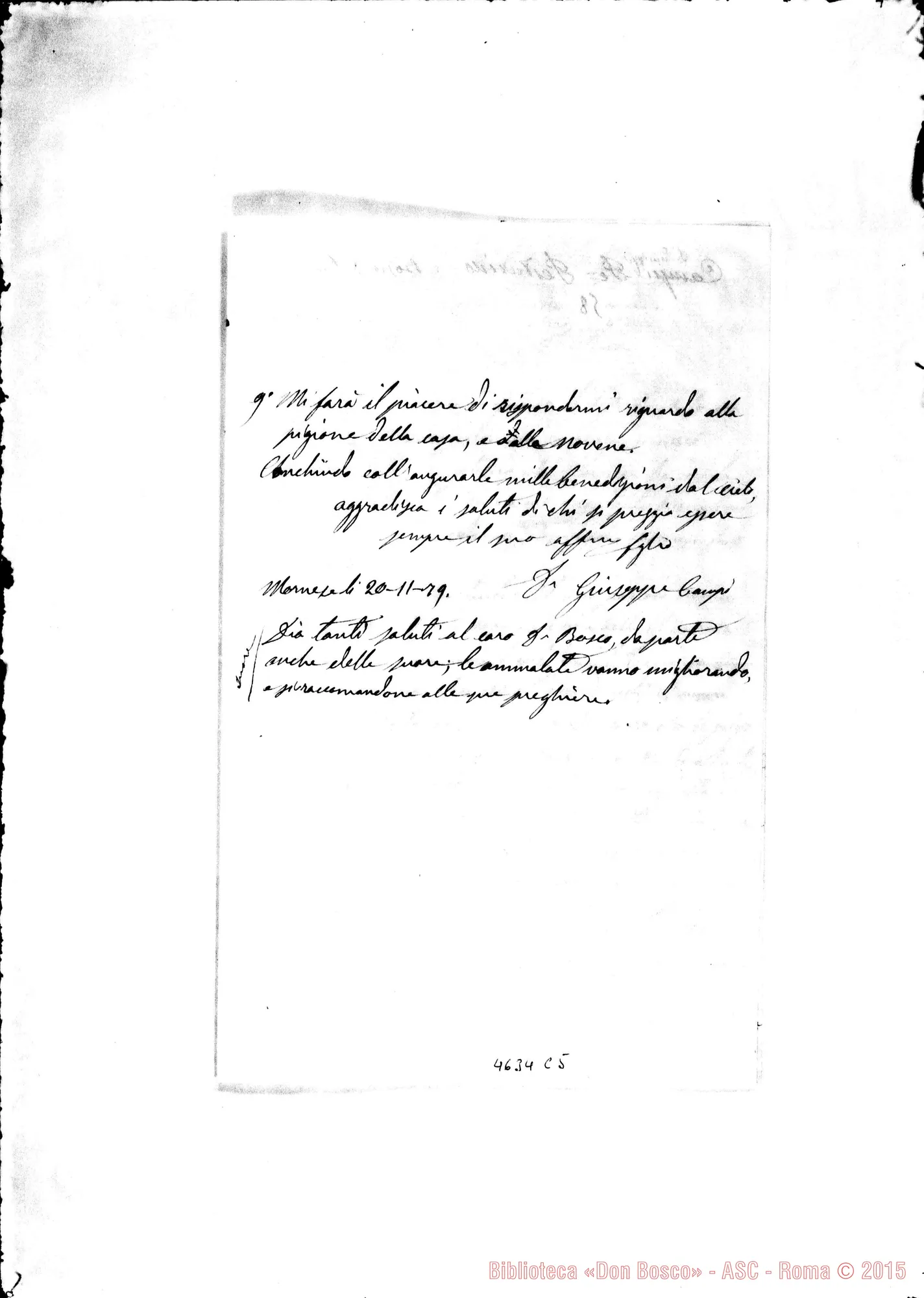 Fotogramma C 5 — « « « « Mornese, 20-11-1879 Autogr. Rua
