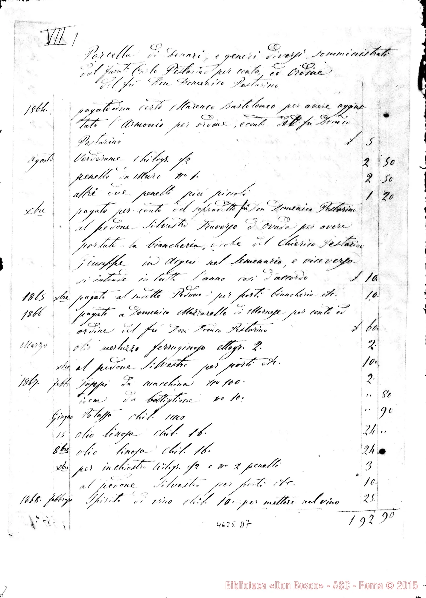 Fotogramma D 7 — « « -Rua Michele. Ovada, 29-05-1876. All. nota spese