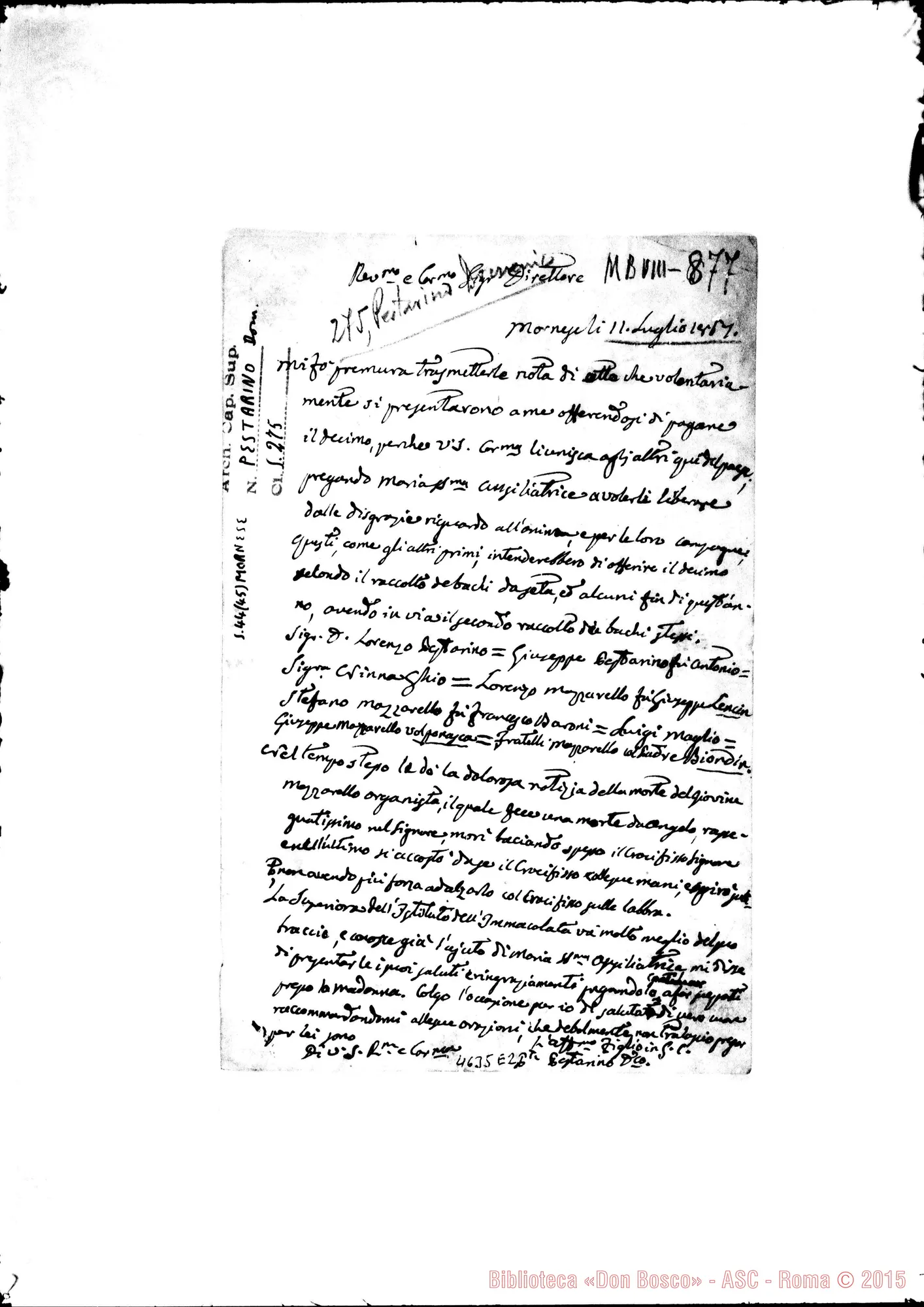 Fotogramma E 2 — Pestarino Domenico, SDB-Bosco Giovanni. Mornese, 11-07-1867