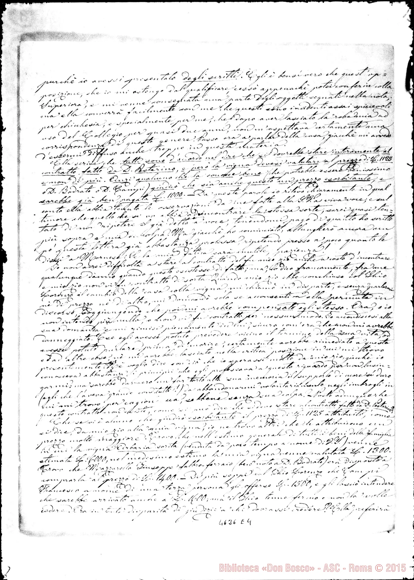 Fotogramma E 4 — Pestarino Giuseppe, sac.-Rua Michele. Costa d’Ovada, 15-01-1876 Autogr. Rua