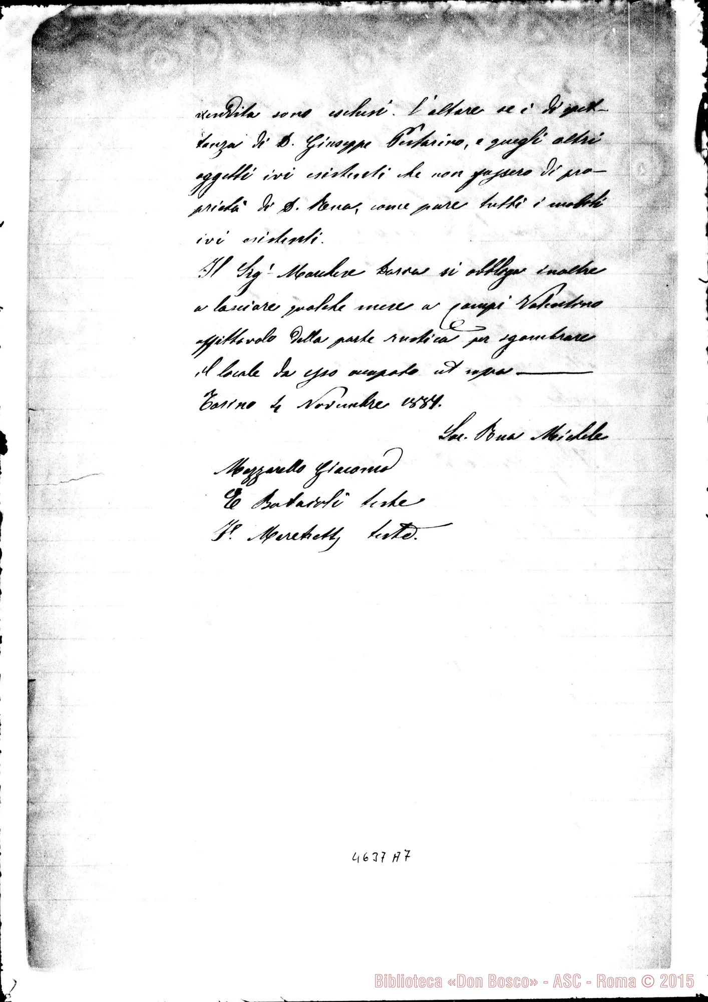 Fotogramma A 7 — « « -Doria Andrea, marchese. Torino, 4-11-1881 Copia