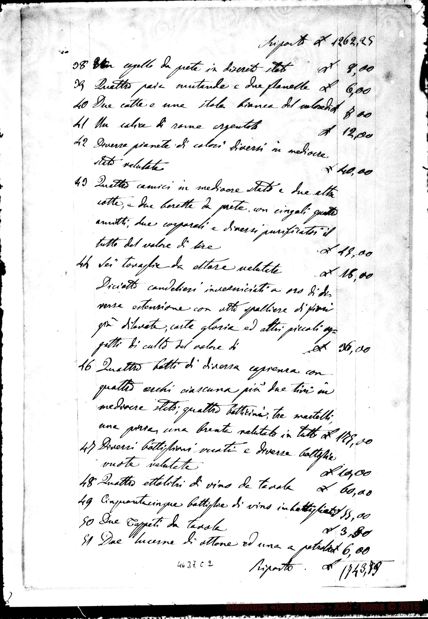 Fotogramma C 2 — Traverso Antonio, notaio: inventario di beni stabili. Mornese, 7-07-1874