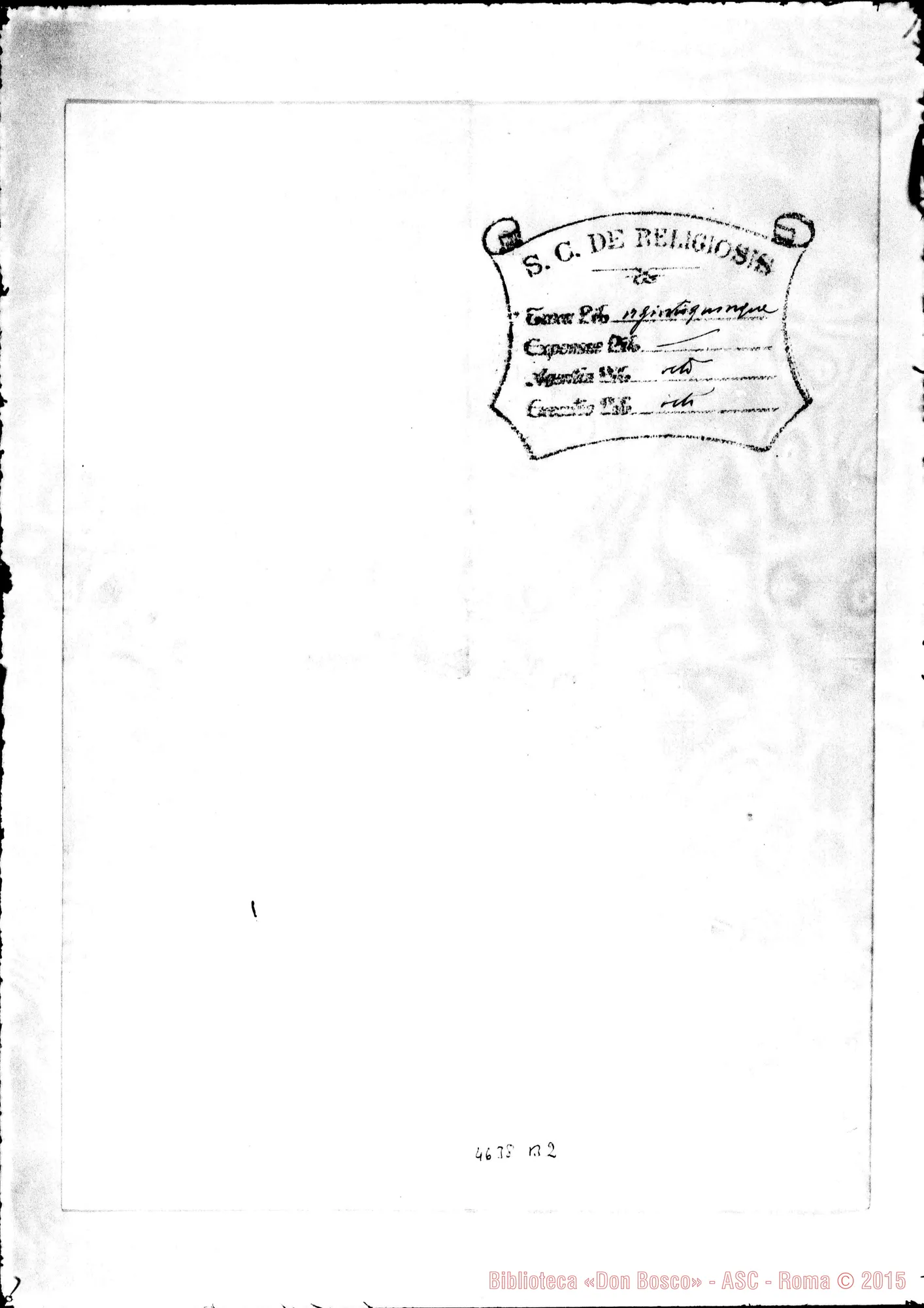 Fotogramma B 2 — Proroga della concessione. Card. Lépicier, Prefetto. Roma, 19-06-1934