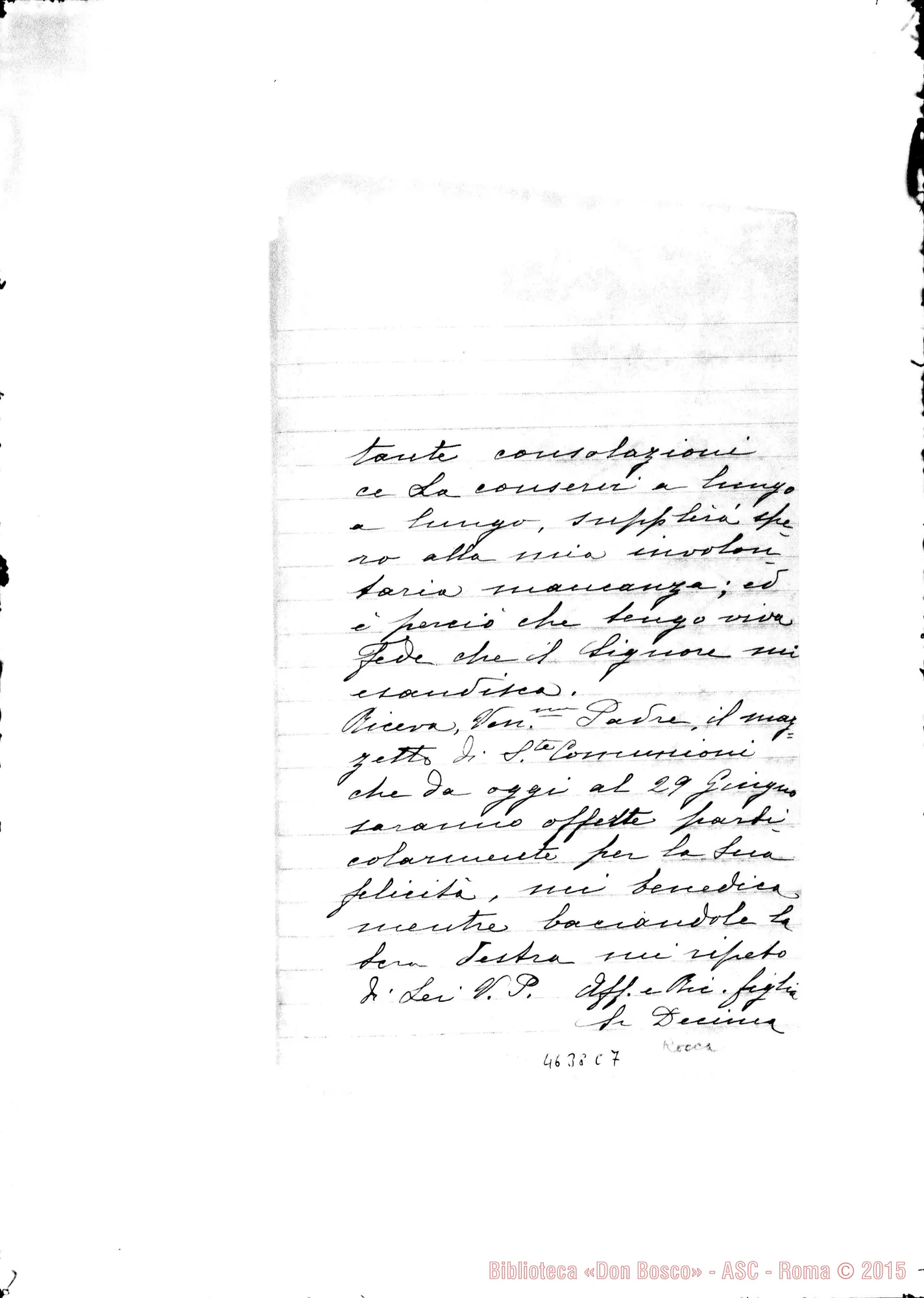 Fotogramma C 7 — Suor Decima Rocca-Albera Paolo. Callao, 30-05-1919. All. relazione sulle Case dell'Ispettoria del Perù