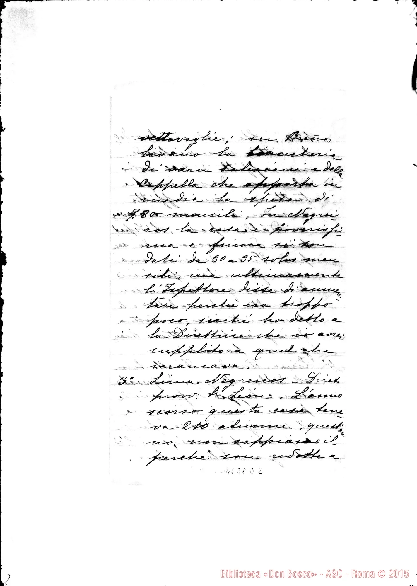 Fotogramma D 2 — Suor Decima Rocca-Albera Paolo. Callao, 30-05-1919. All. relazione sulle Case dell'Ispettoria del Perù
