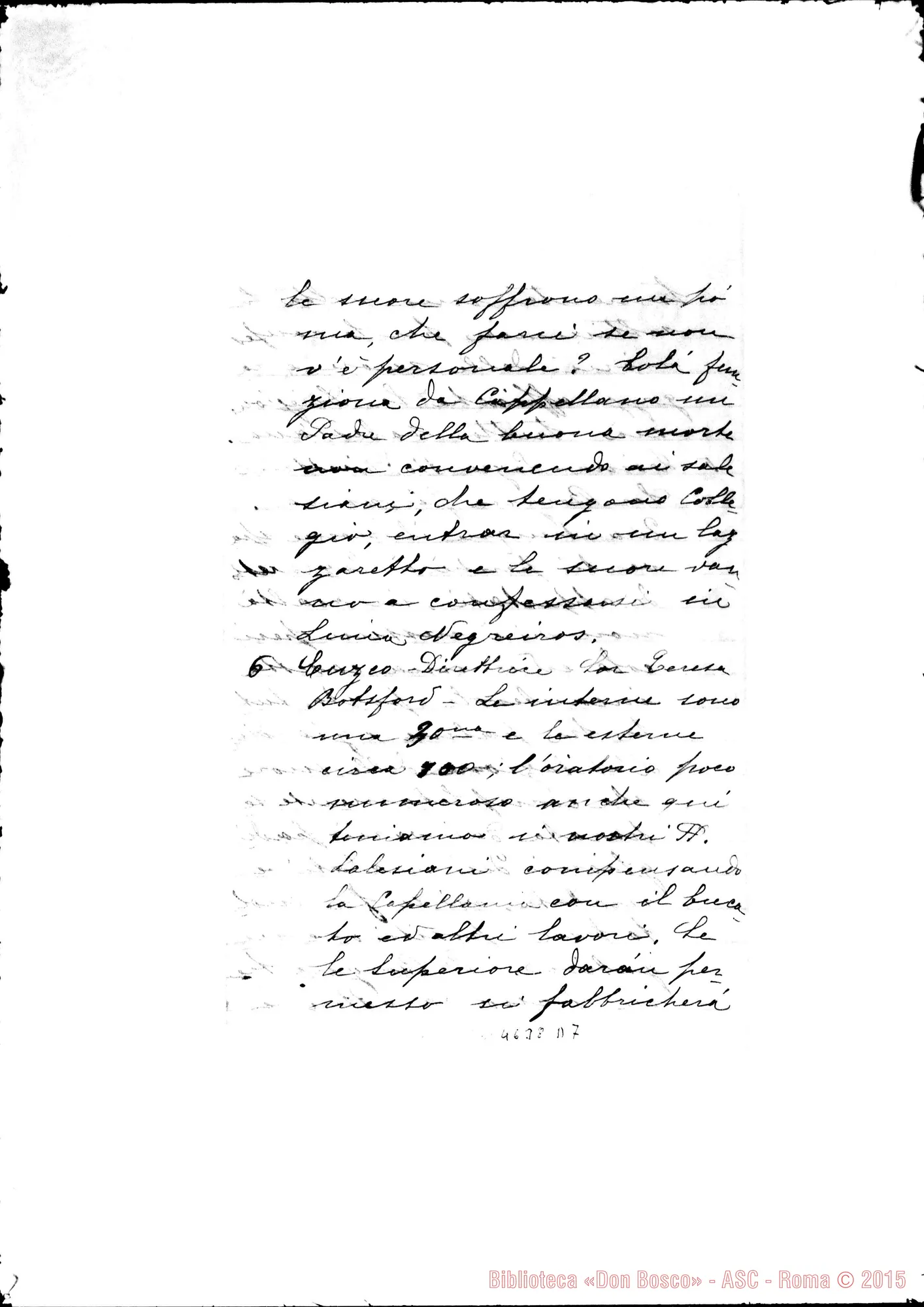 Fotogramma D 7 — Suor Decima Rocca-Albera Paolo. Callao, 30-05-1919. All. relazione sulle Case dell'Ispettoria del Perù