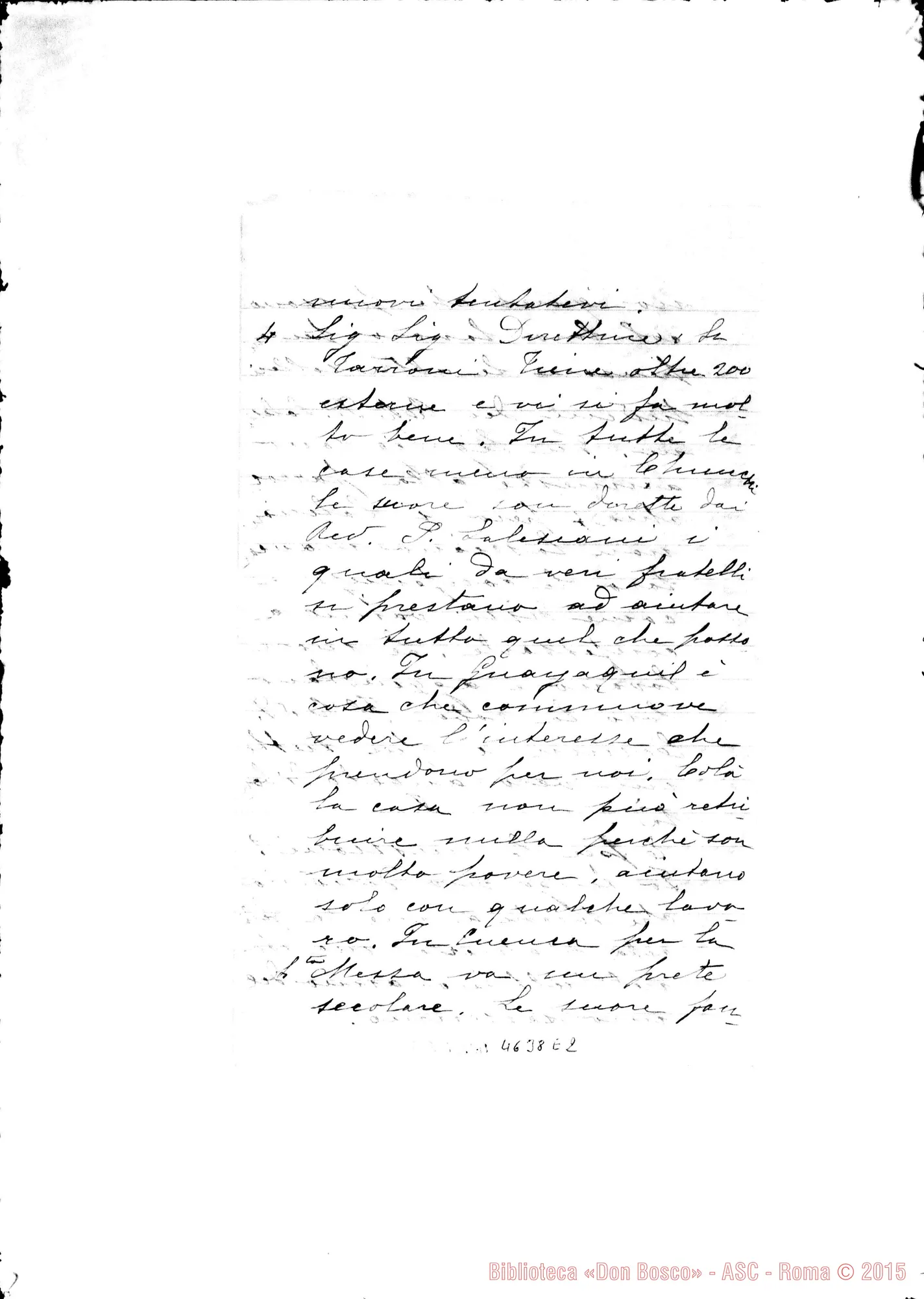 Fotogramma E 2 — Suor Decima Rocca-Albera Paolo. Callao, 30-05-1919. All. relazione sulle Case dell'Ispettoria del Perù