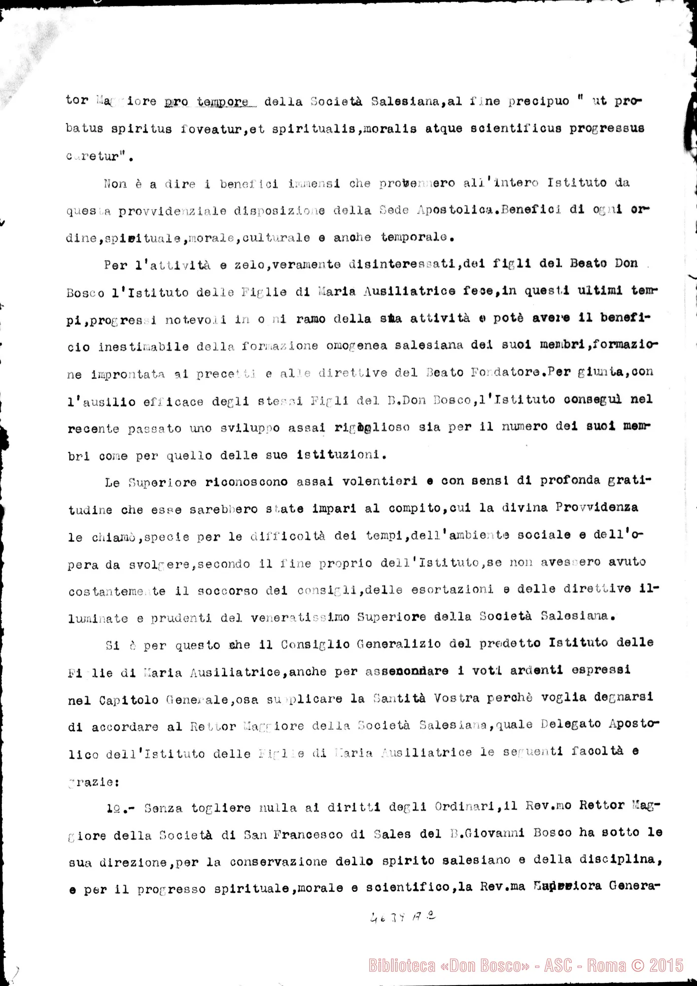 Fotogramma A 2 — Supplica al Papa: Facoltà E grazie per il Delegato Apostolico. 1929. Copia