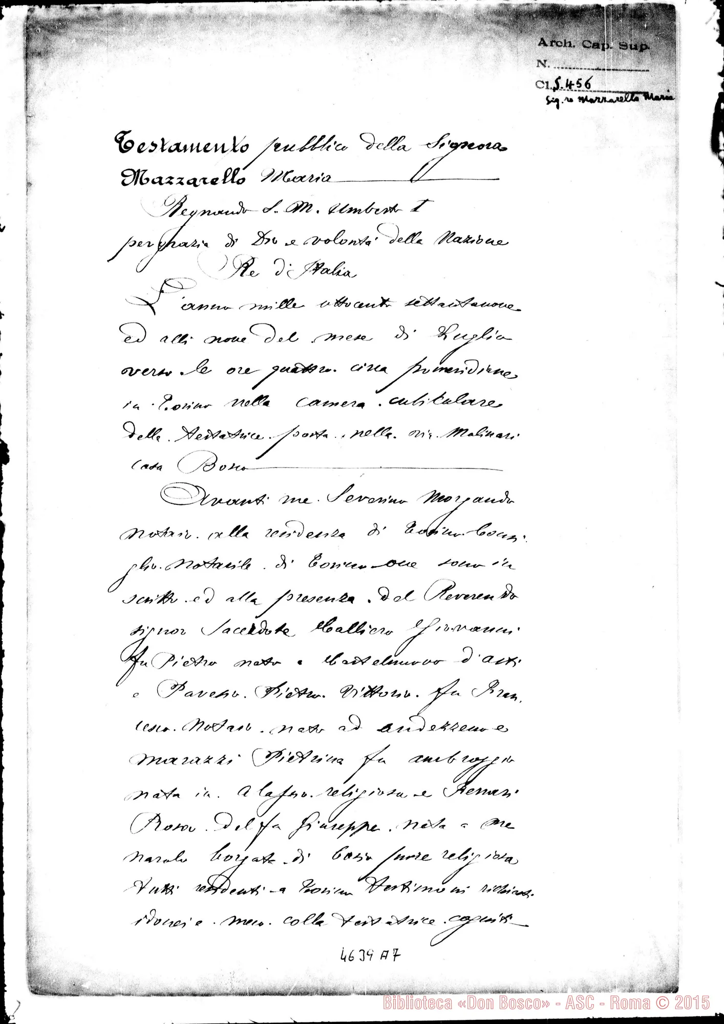 Fotogramma A 7 — Testamento A favore di Madre Mazzarello