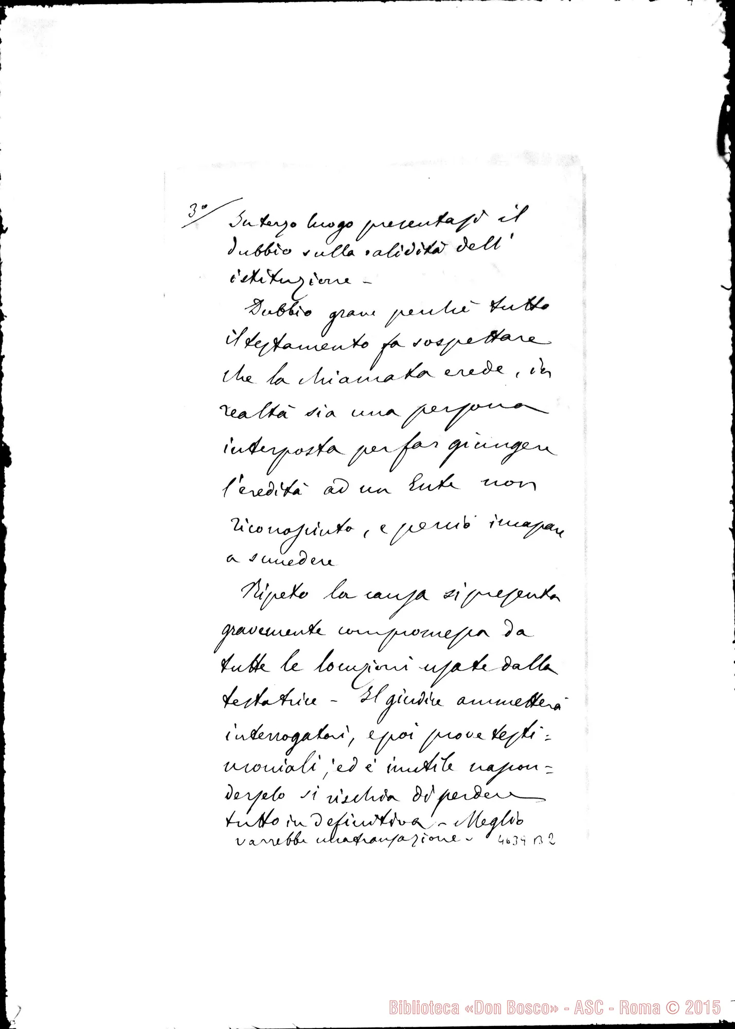 Fotogramma B 2 — Appunti sul testamento: tre punti fondamentali