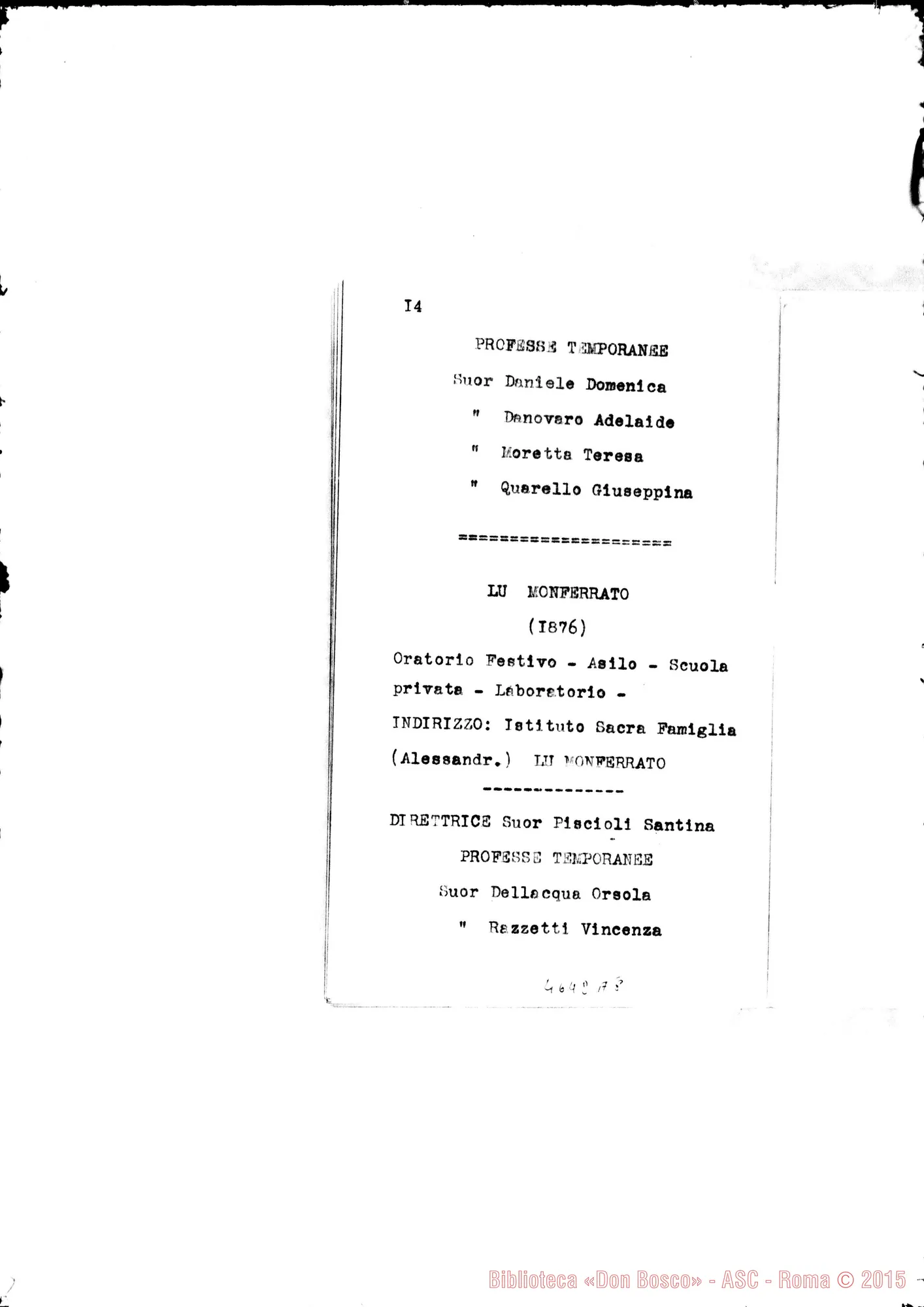 Fotogramma A 8 — 1880 Appaiono: Cascinette, Catania, Las Piedras (Uruguay), Boca (Argentina), Carmen de Patagones (Argentina)