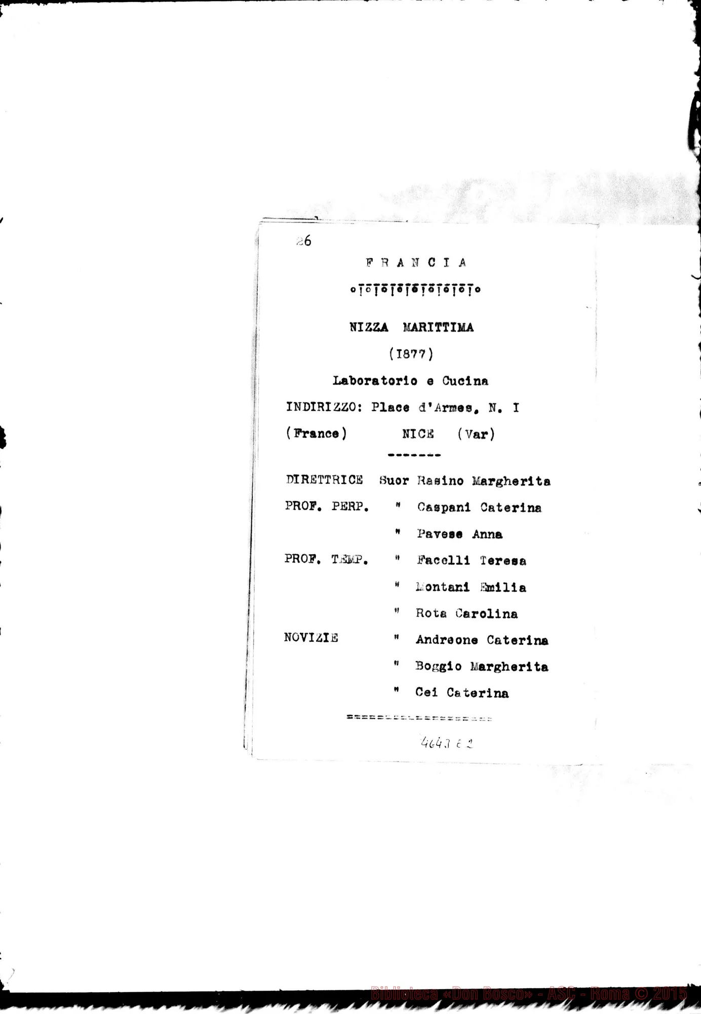Fotogramma E 2 — 1882 Appaiono: Nichelino, Visone, Fontanile, Sampierdarena, Rosignano, Trecastagni, Marsiglia (Francia)