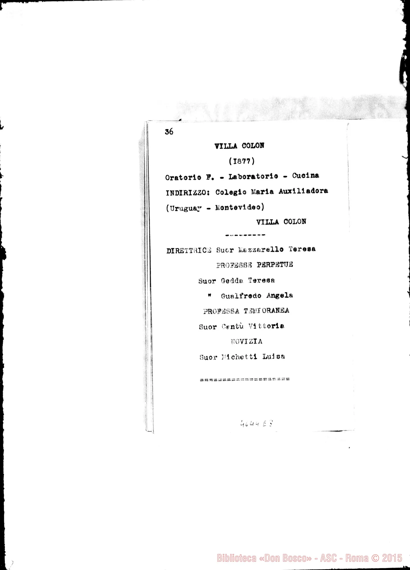 Fotogramma E 8 — 1883 Appaiono: Incisa Belbo, Nunziata di Mascali, S.te Marguerite (Francia), Morón (Argentina) Spariscono: Visone, Cascinette