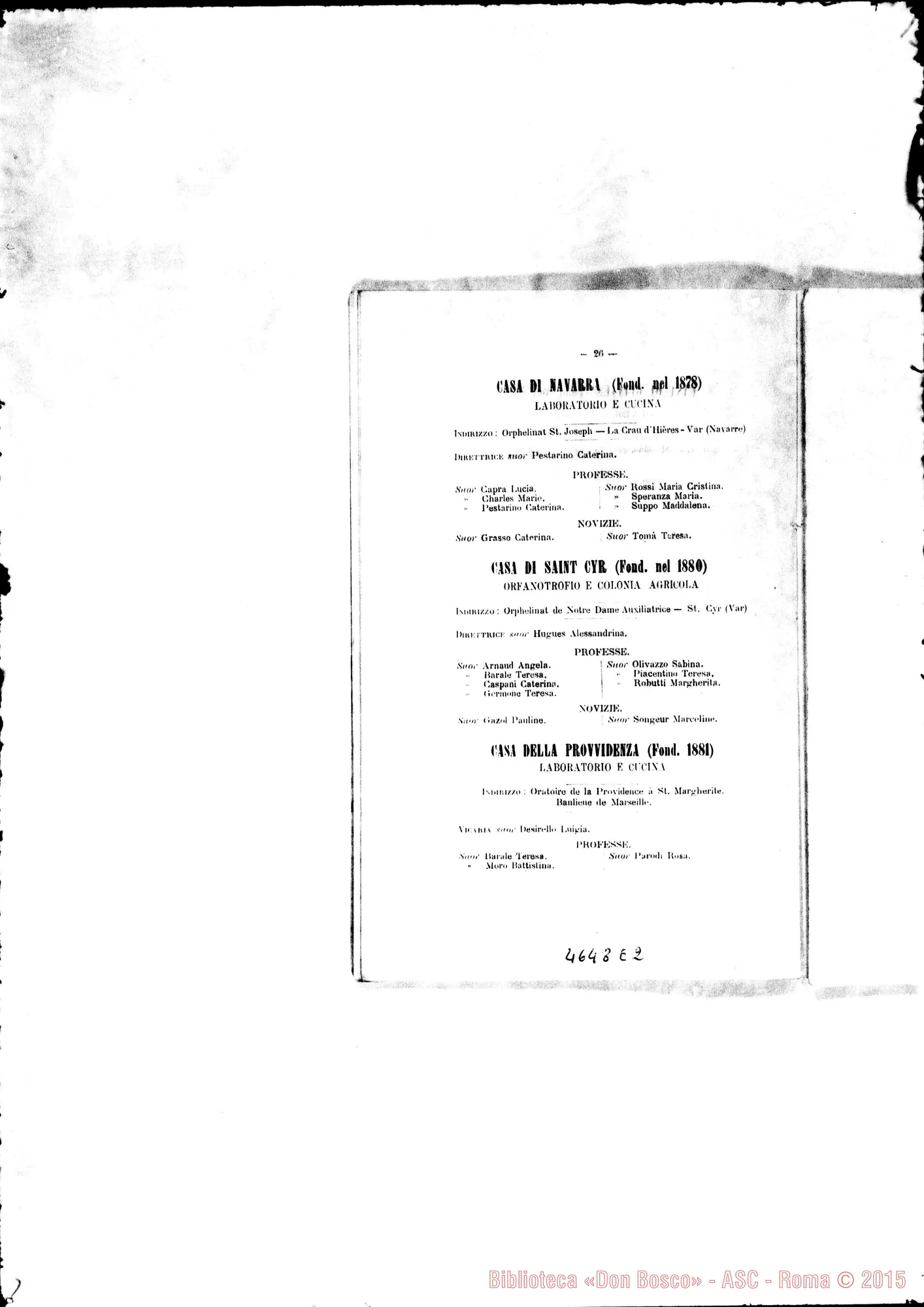 Fotogramma E 2 — 1888 Appaiono: Gattinara, Moncrivello, Torre di Bairo, Farigliano, Pecette Torinese, Paysandù (Uruguay) Spariscono: Melazzo