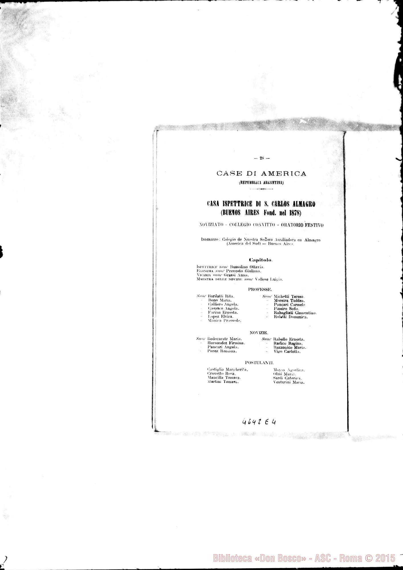 Fotogramma E 4 — 1888 Appaiono: Gattinara, Moncrivello, Torre di Bairo, Farigliano, Pecette Torinese, Paysandù (Uruguay) Spariscono: Melazzo