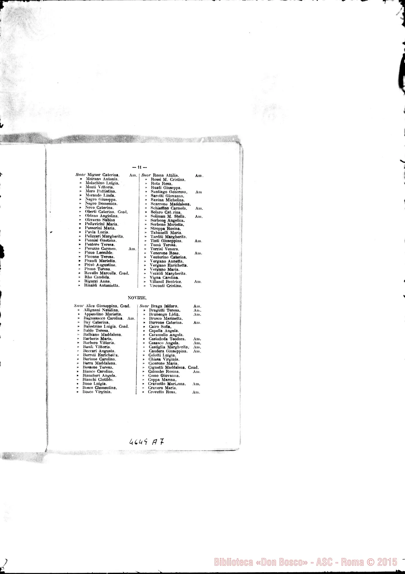 Fotogramma A 7 — 1889 Europa - Appaiono: Novara, Catania (due)