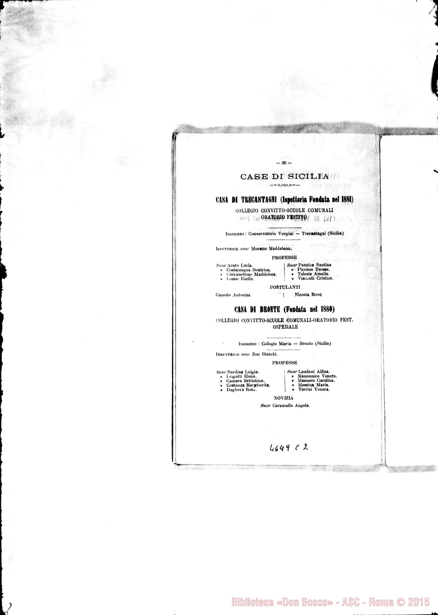 Fotogramma C 2 — 1889 Europa - Appaiono: Novara, Catania (due)