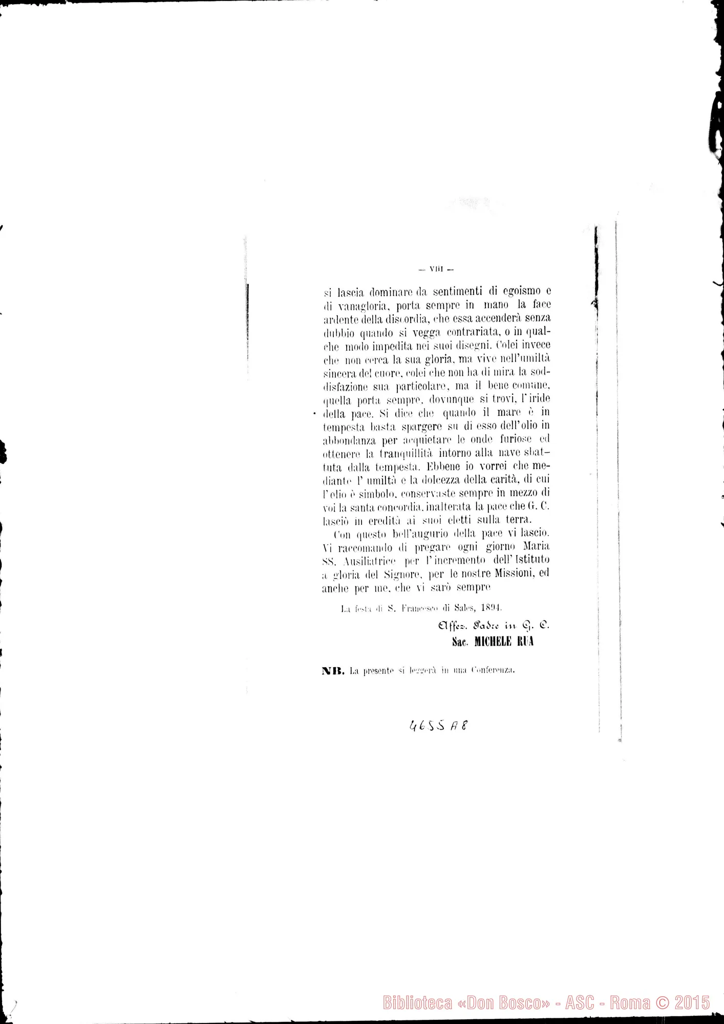 Fotogramma A 8 — 1894 Europa - Appaiono: Casale Monferrato. Castellanza, Giaveno, Varazze, Bronte-Osp., Marsala, Vaiverde (Spagna), Orano (Africa) - Spariscono: Oreno