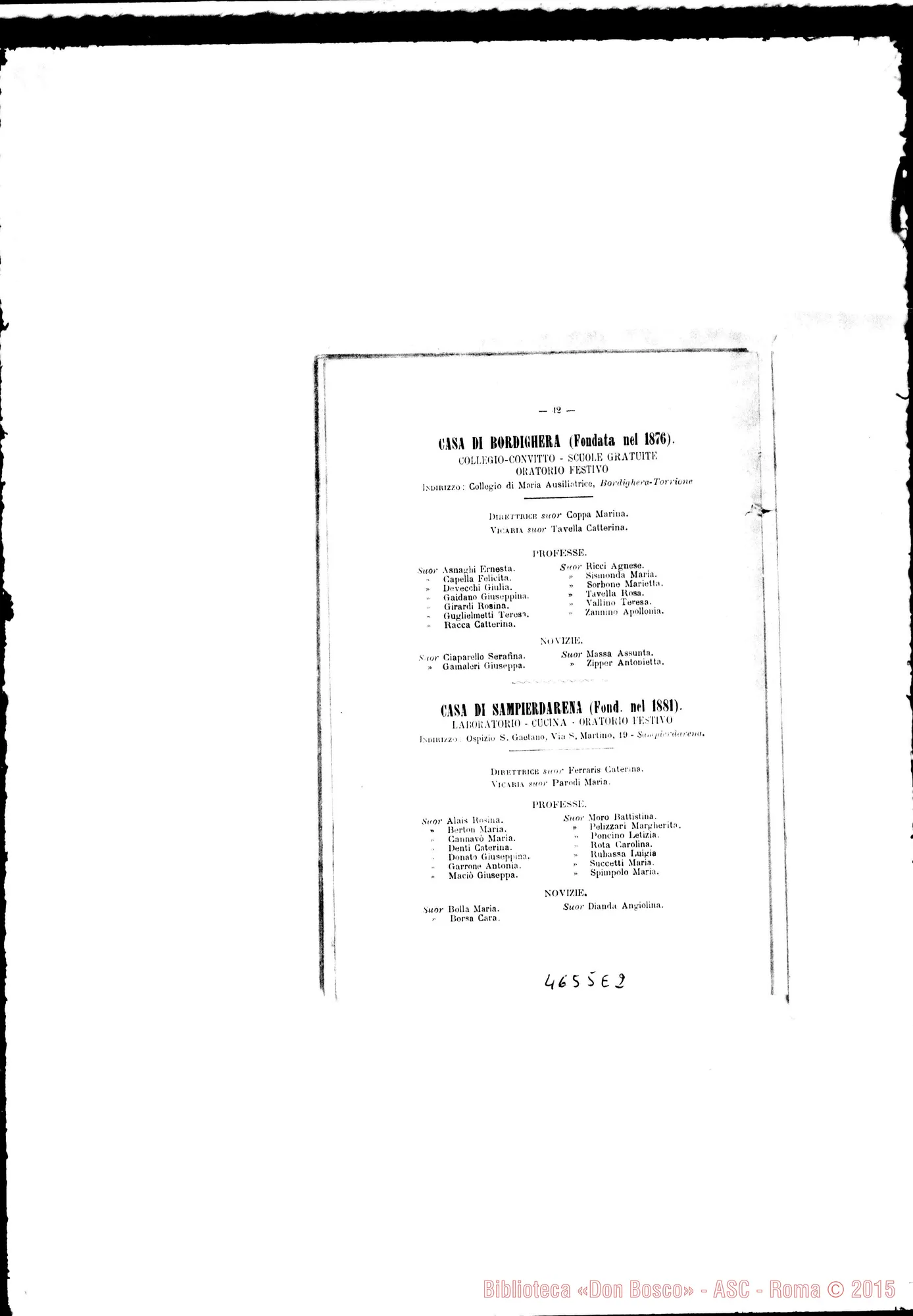 Fotogramma E 2 — 1894 Europa - Appaiono: Casale Monferrato. Castellanza, Giaveno, Varazze, Bronte-Osp., Marsala, Vaiverde (Spagna), Orano (Africa) - Spariscono: Oreno