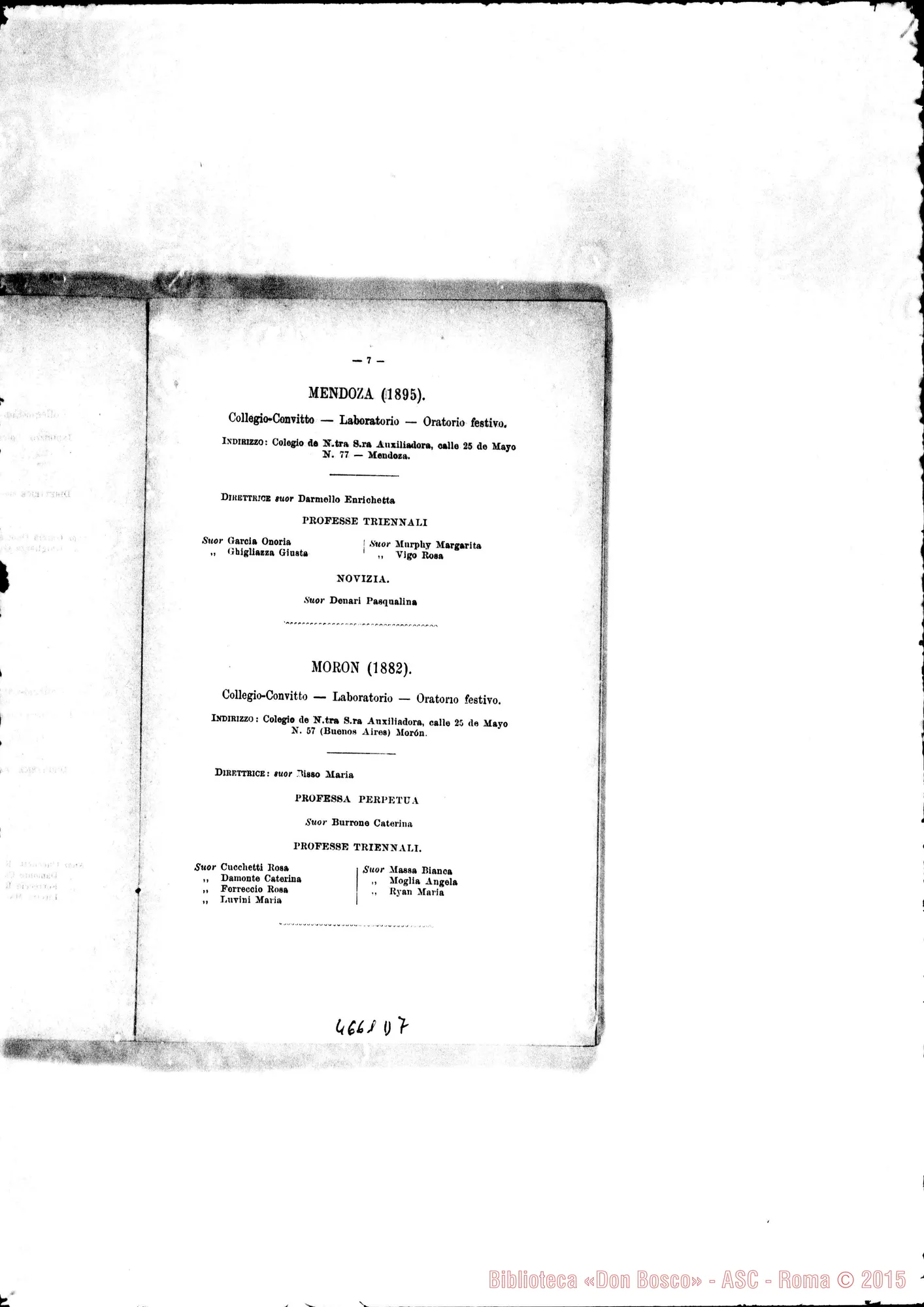Fotogramma D 7 — America - Appaiono: Buenos A. (seconda) (Arg.), Ouro Prete (Bras.), Ypiranga (Bras.), Lorena (Bras.), Ponte Nova (Bras.), Colorado (Arg.), Lima (Perù) (seconda), Callao (Perú), Bogotá (Colombia), San Martin (Colombia)