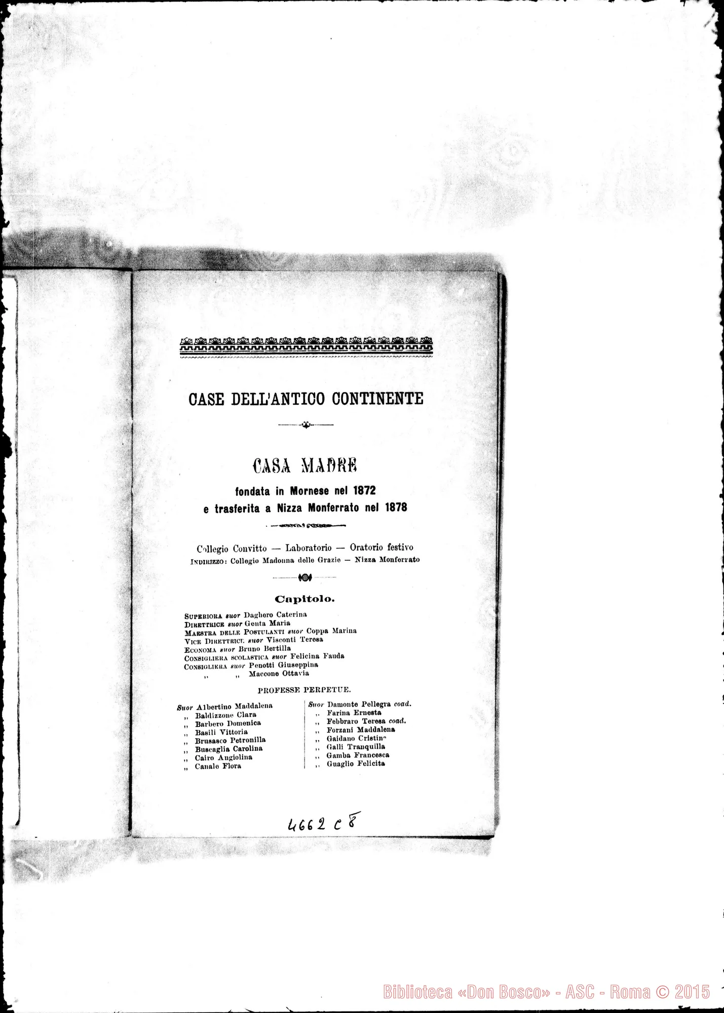 Fotogramma C 8 — 1898 Europa - Appaiono: Cavaglio, Diano d’Alba, Giaveno (seconda), Mornese, S. Marzano, Tirano, Trofarello, Berceto, Campione, Conegliano, Etagnac (Fr.), Jerez de la Frontera (Spag.) - Spariscono: Sparone, Patronato dell’infanzia