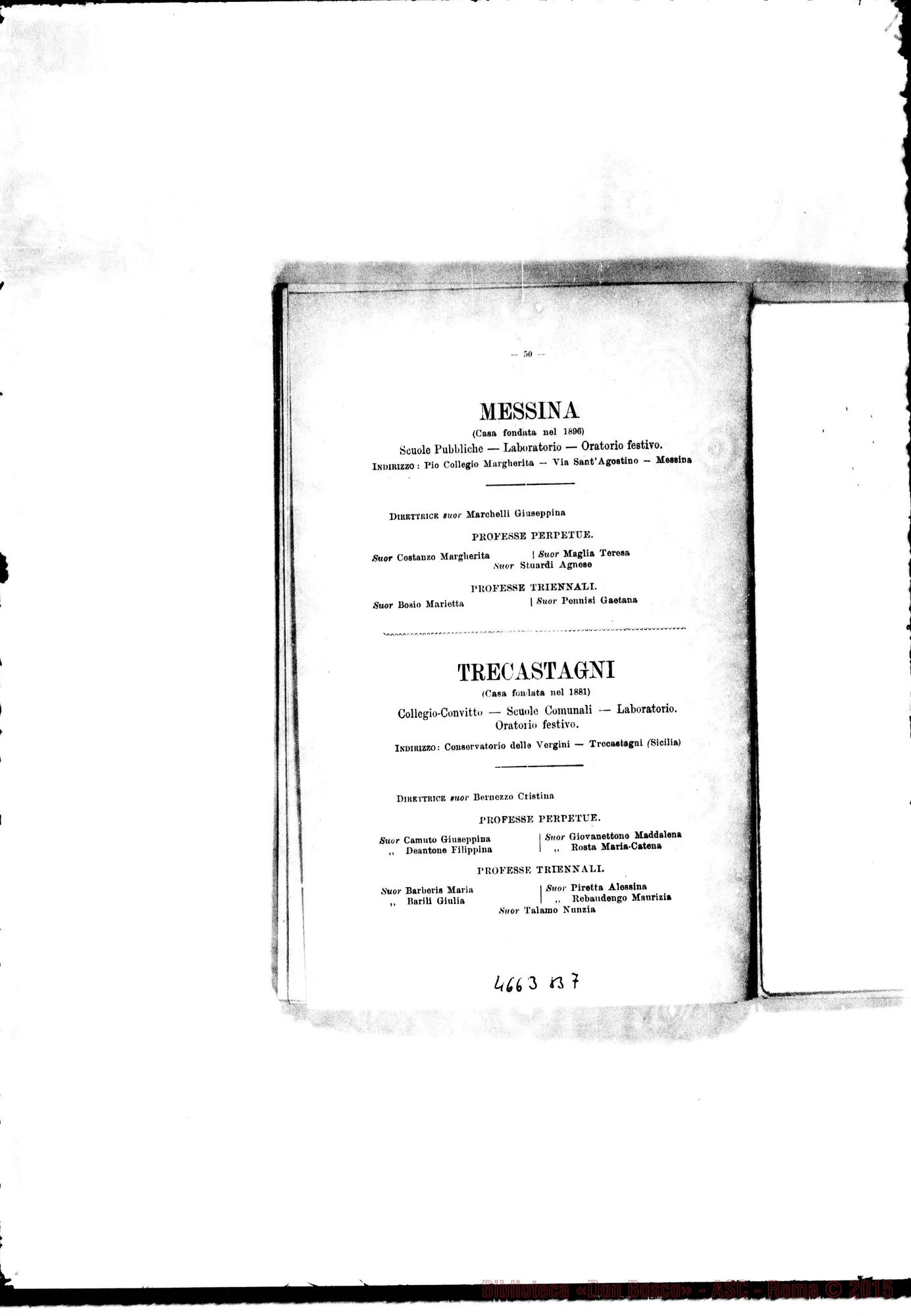 Fotogramma B 7 — 1898 Europa - Appaiono: Cavaglio, Diano d’Alba, Giaveno (seconda), Mornese, S. Marzano, Tirano, Trofarello, Berceto, Campione, Conegliano, Etagnac (Fr.), Jerez de la Frontera (Spag.) - Spariscono: Sparone, Patronato dell’infanzia