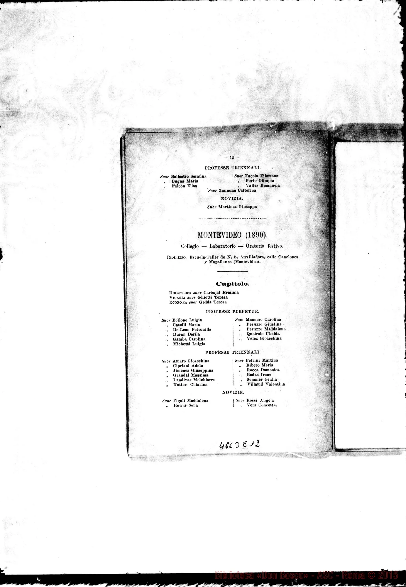 Fotogramma E 12 — America - Appaiono: La Plata (Arg.), Hoja Redonda (Perú), Contratación (Colom.) - Spariscono: Pindamonhangaba, San Paolo, San Martín
