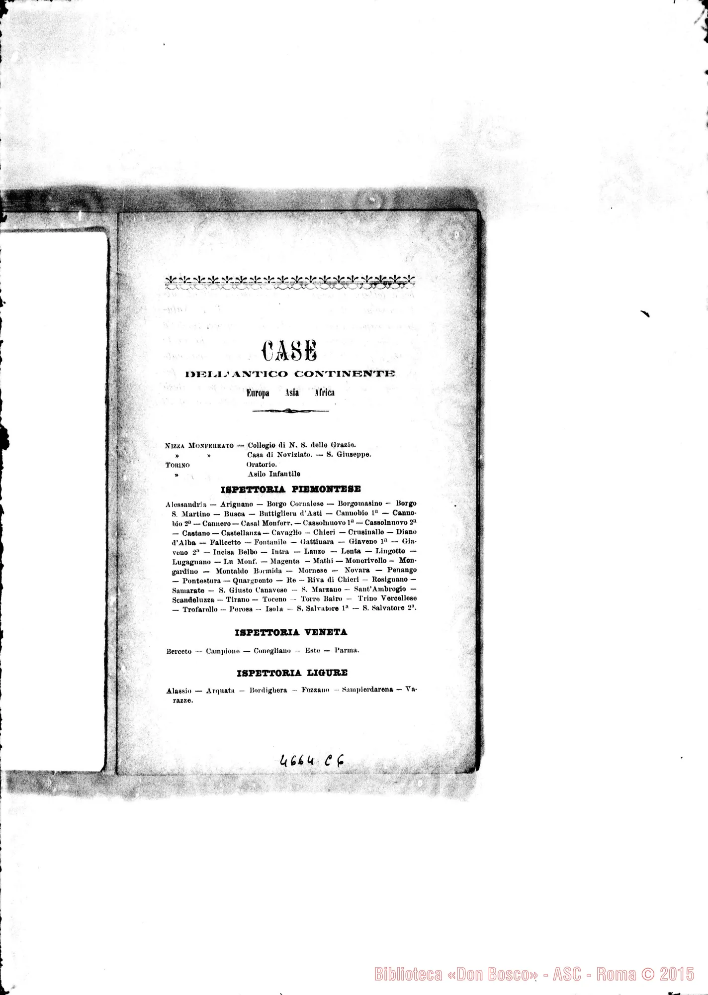 Fotogramma C 6 — 1899 Europa - Appaiono: Tor.-Martinetto, Cassolnovo (seconda). Isola d’Asti, Perosa, S. Salvatore (due), Arquata, Civitavecchia, Genazzano, St. Denis (Fr.), Muri (Svizzera), Eckmiil (Afr.), Porto Farin (Afr.) - Spariscono: Catania (seconda)