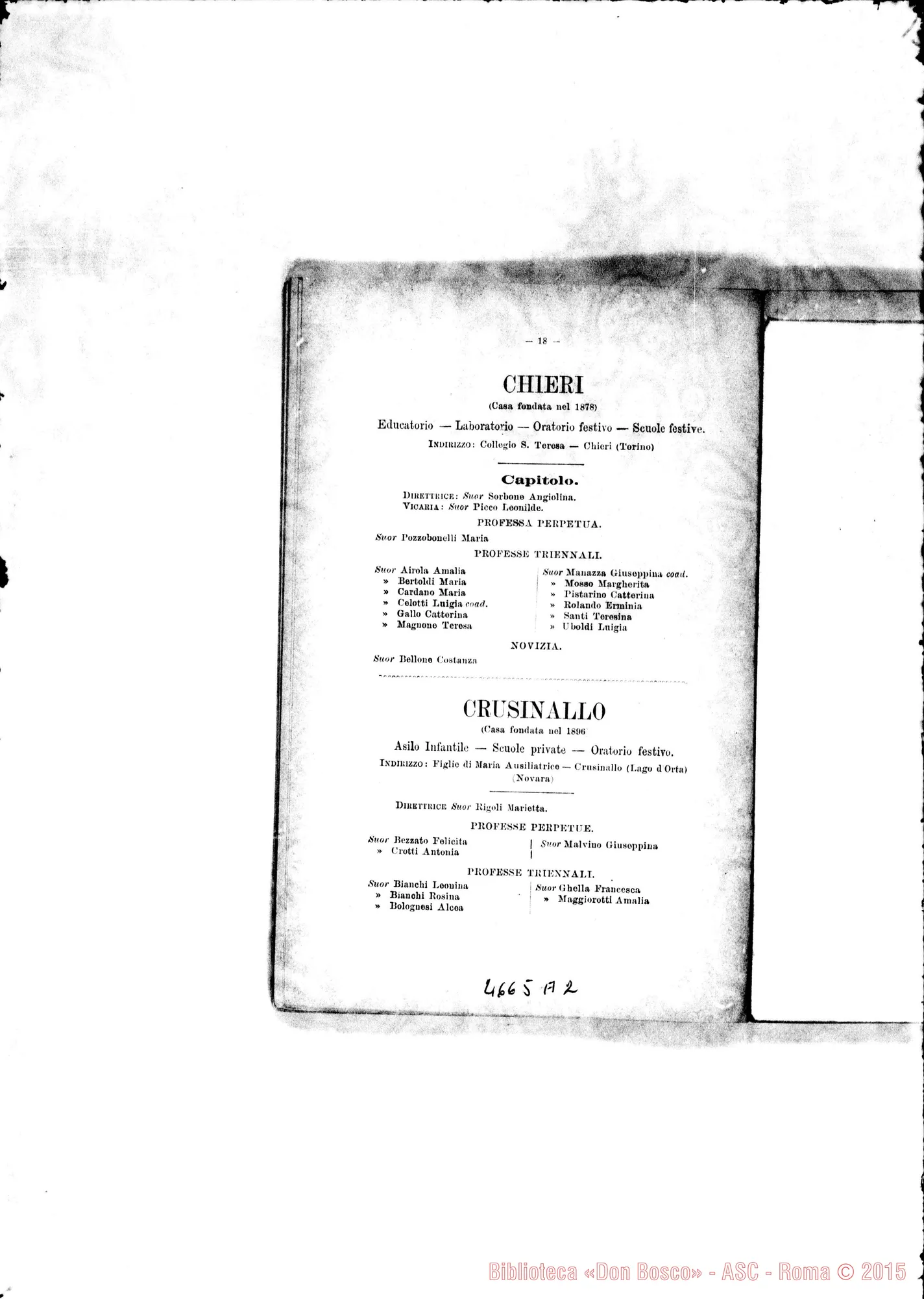 Fotogramma A 2 — 1899 Europa - Appaiono: Tor.-Martinetto, Cassolnovo (seconda). Isola d’Asti, Perosa, S. Salvatore (due), Arquata, Civitavecchia, Genazzano, St. Denis (Fr.), Muri (Svizzera), Eckmiil (Afr.), Porto Farin (Afr.) - Spariscono: Catania (seconda)