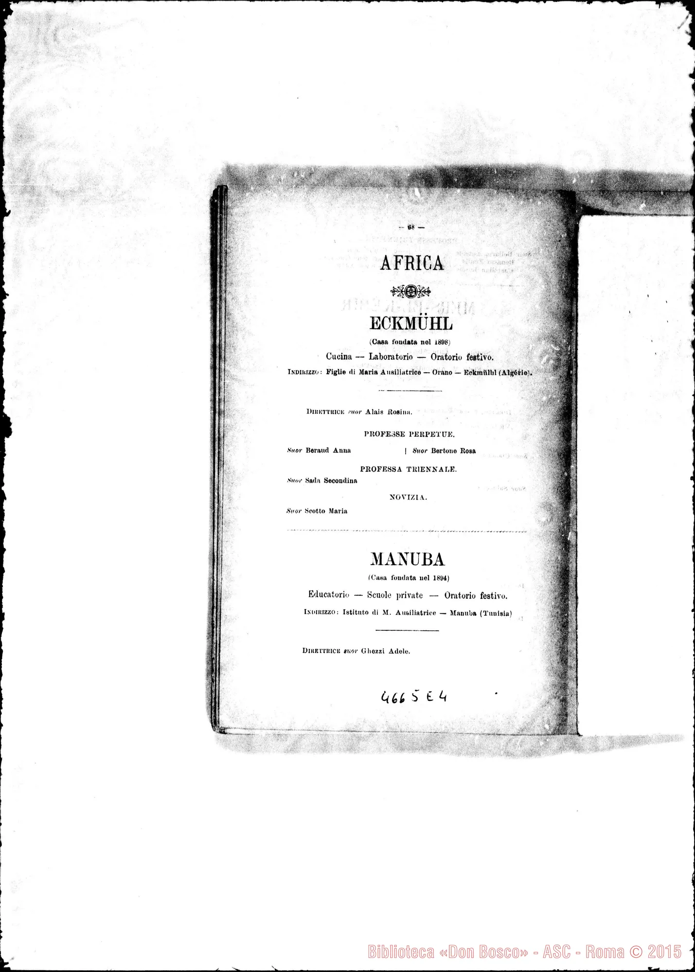Fotogramma E 4 — 1899 Europa - Appaiono: Tor.-Martinetto, Cassolnovo (seconda). Isola d’Asti, Perosa, S. Salvatore (due), Arquata, Civitavecchia, Genazzano, St. Denis (Fr.), Muri (Svizzera), Eckmiil (Afr.), Porto Farin (Afr.) - Spariscono: Catania (seconda)