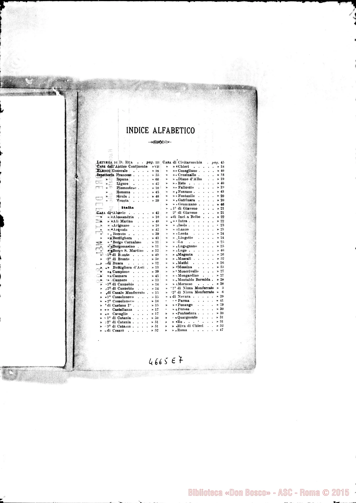 Fotogramma E 7 — 1899 Europa - Appaiono: Tor.-Martinetto, Cassolnovo (seconda). Isola d’Asti, Perosa, S. Salvatore (due), Arquata, Civitavecchia, Genazzano, St. Denis (Fr.), Muri (Svizzera), Eckmiil (Afr.), Porto Farin (Afr.) - Spariscono: Catania (seconda)