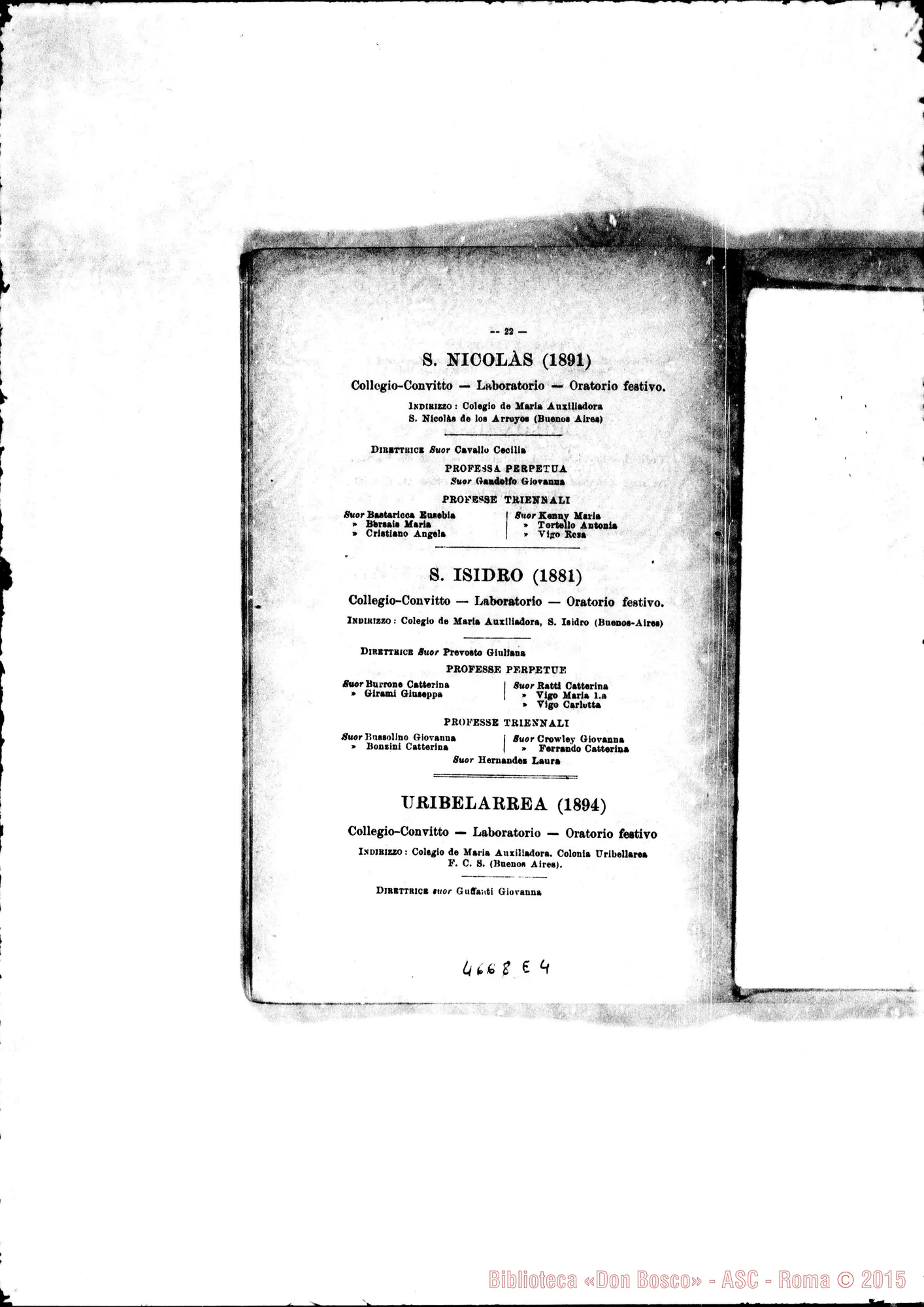 Fotogramma E 4 — America - Appaiono: Asunción (Paraguay), Guaratinguetà (seconda) (Bras.), Iquique (Chile) - Spariscono: Puntarenas-seconda