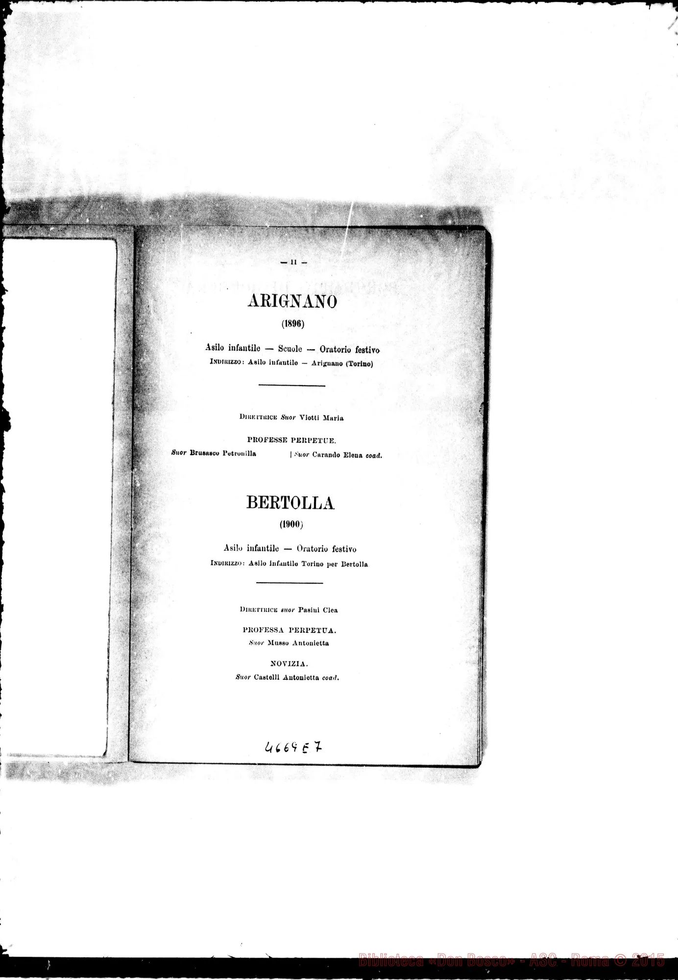 Fotogramma E 7 — 1901 Europa - Appaiono: Alessandria (seconda), Bertolla, Borghetto di Borbera, Olgiate Olona, Cicagna, Bettona, Roma-Maglierie, Todi, Modica, Fouquières (Fr.), Briga (Svizzera)