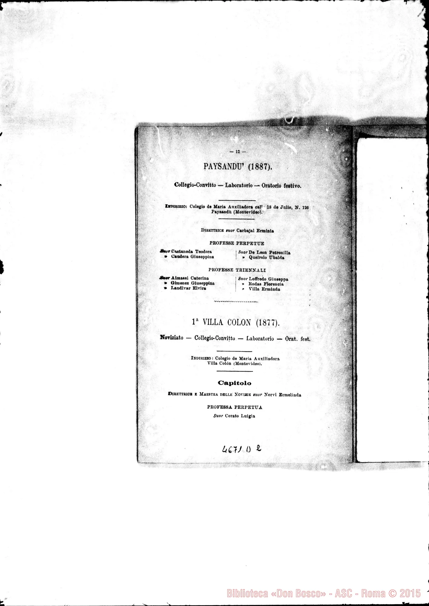 Fotogramma D 2 — America - Appaiono: Palermo (Arg.), General Acha (Arg.), Rio Gallegos (Chile), Morelia (Messico) - Spariscono: Tulancingo Hidalgo