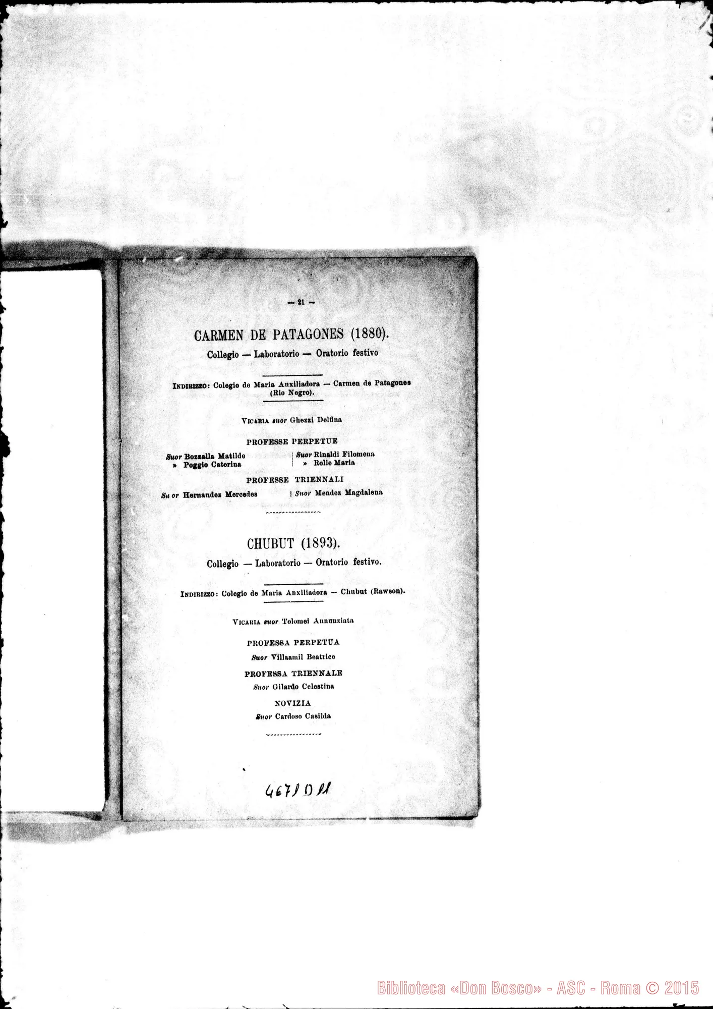 Fotogramma D 11 — America - Appaiono: Palermo (Arg.), General Acha (Arg.), Rio Gallegos (Chile), Morelia (Messico) - Spariscono: Tulancingo Hidalgo