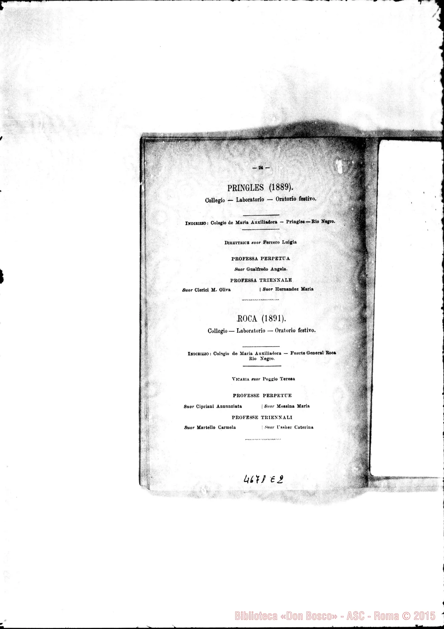 Fotogramma E 2 — America - Appaiono: Palermo (Arg.), General Acha (Arg.), Rio Gallegos (Chile), Morelia (Messico) - Spariscono: Tulancingo Hidalgo