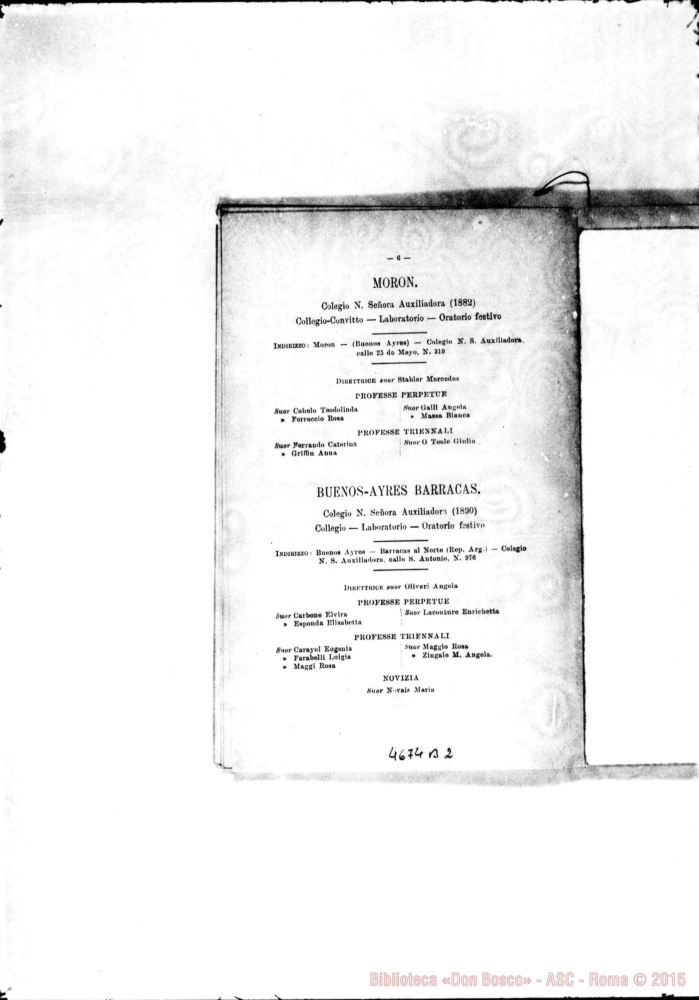 Fotogramma B 2 — America - Appaiono: Maldonado (Arg.), Colonia Matto Grosso (Bras.), Bosa (Colombia), Lima-Breña (Perú), Morelia (seconda) (Messico) - Spariscono: Palermo