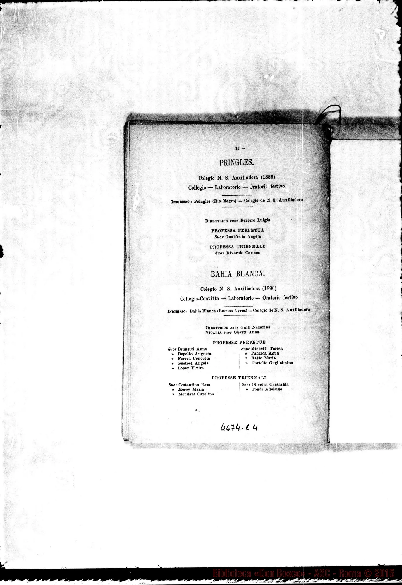 Fotogramma C 4 — America - Appaiono: Maldonado (Arg.), Colonia Matto Grosso (Bras.), Bosa (Colombia), Lima-Breña (Perú), Morelia (seconda) (Messico) - Spariscono: Palermo
