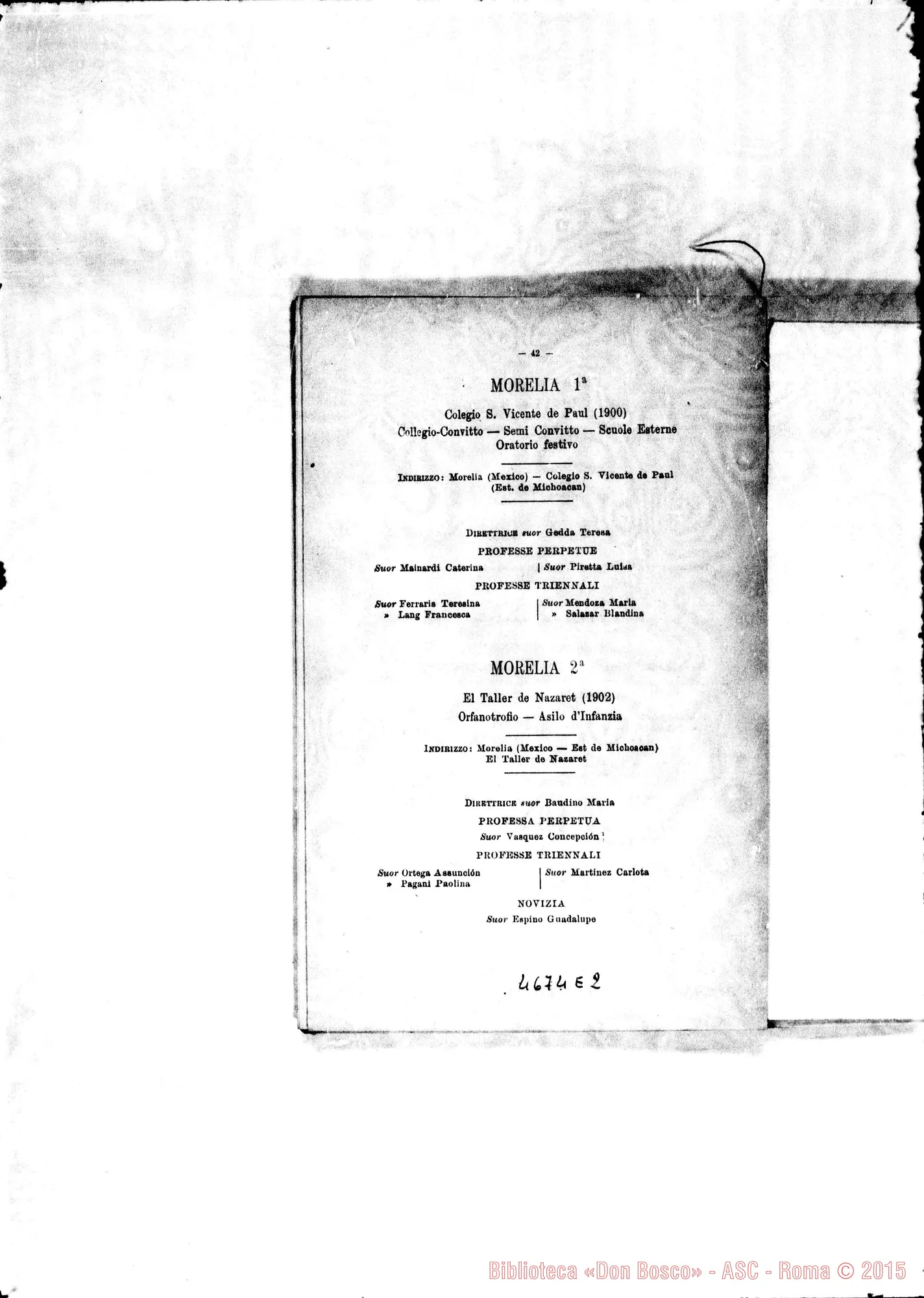 Fotogramma E 2 — America - Appaiono: Maldonado (Arg.), Colonia Matto Grosso (Bras.), Bosa (Colombia), Lima-Breña (Perú), Morelia (seconda) (Messico) - Spariscono: Palermo