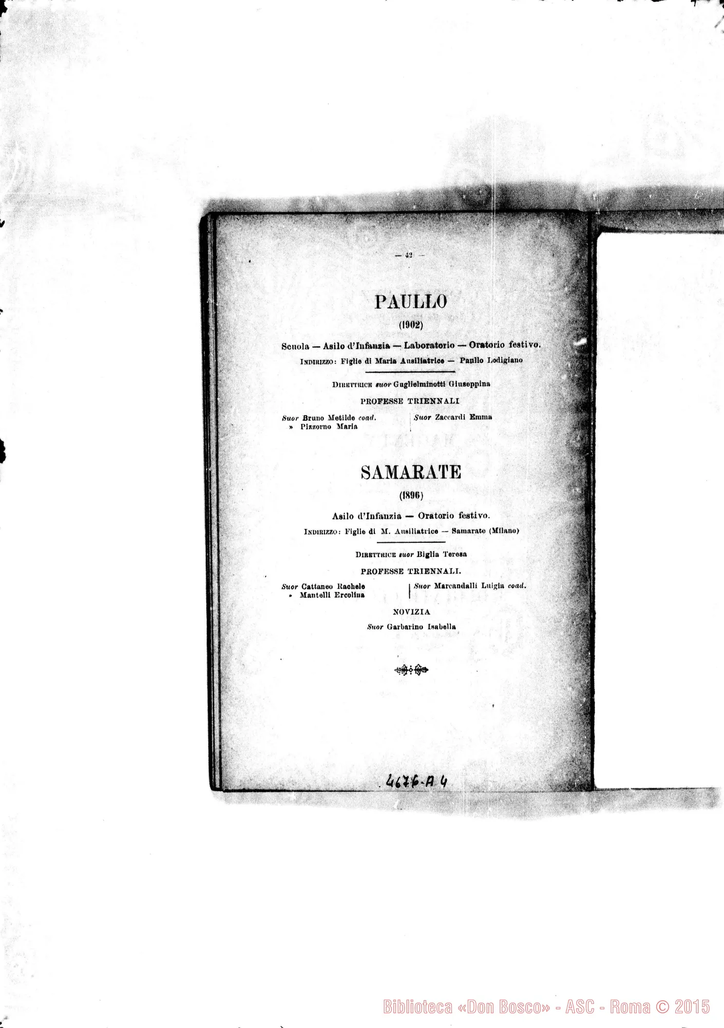 Fotogramma A 4 — 1903 Europa - Appaiono: Asti (due), Ameglia, Arquata Scrivia (seconda), Paullo, Varese, Sanluri, Giaveno (seconda), Villadossola, Vigevano, Londra (Inghilt.), Chertsey (Inghilt.) - Spariscono: Gattico