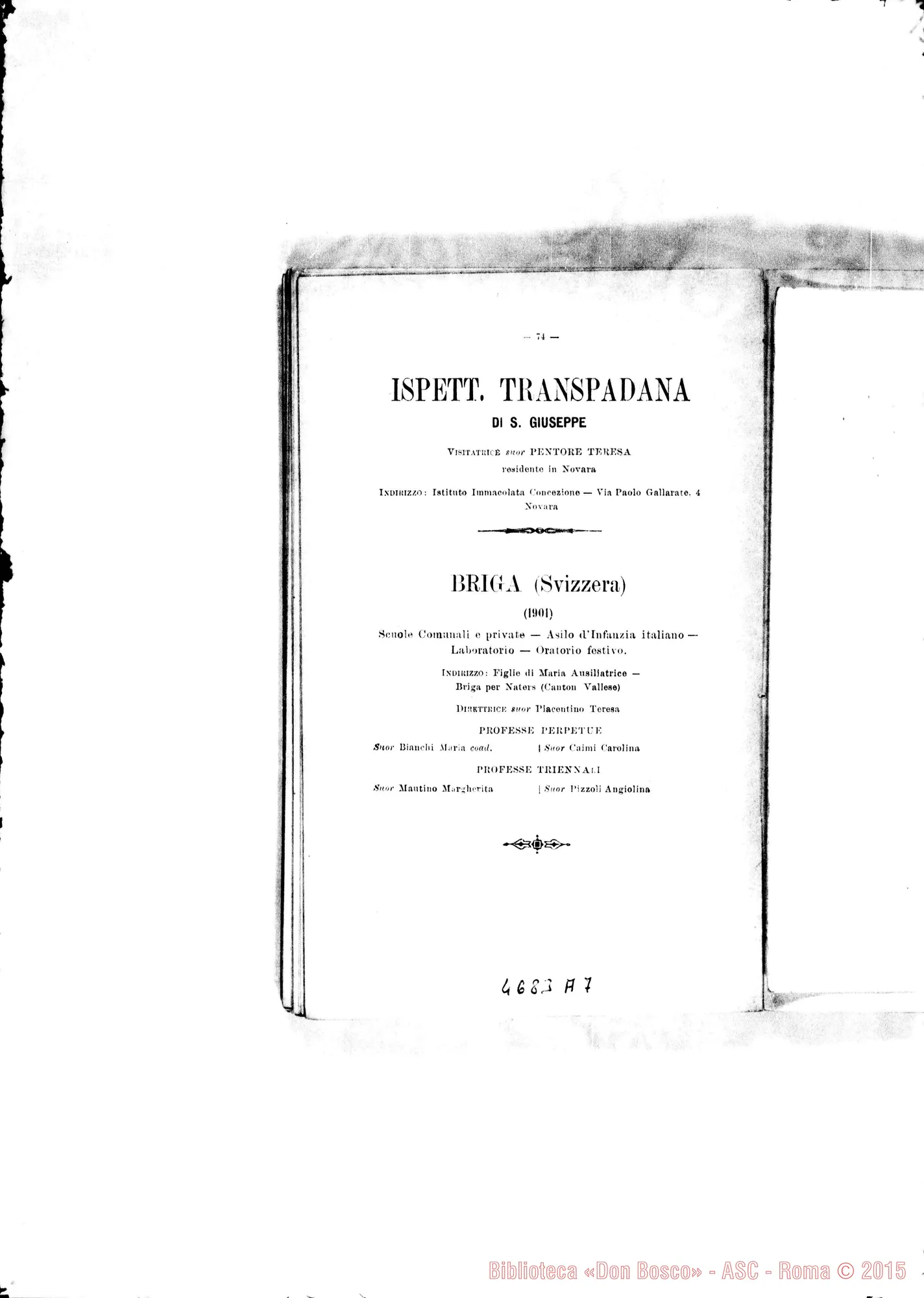 Fotogramma A 7 — 1905 Europa - Appaiono: Viarigi, Retorbido, Brisighella, Livorno (seconda), Angera, Ottobiano, Roma-S. Famiglia, Tournai (Belgio), Salamanca (Spagna) - Spariscono: Muri, Olgiate Olona