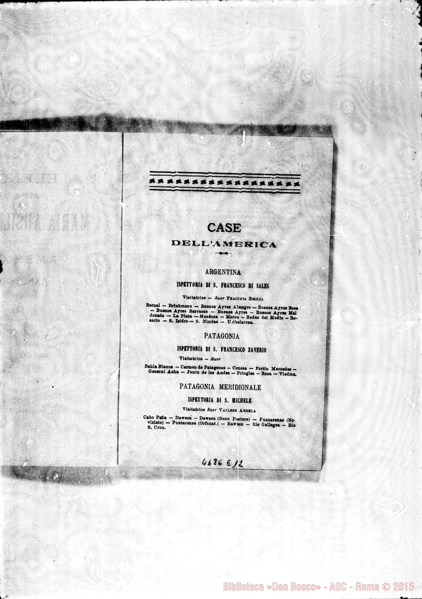 Fotogramma E 12 — America - Appaiono: Atahualpa (Uruguay), Ribeirao Preto (Bras.), Rio das Garzas (Bras.), Bogotá (terza) (Colombia), Medellin (Colombia), Cuzco (Perú), Monterrey (Messico), Santa Tecla (S. Salvador) - Spariscono: Lima, Messico, Serrezuela